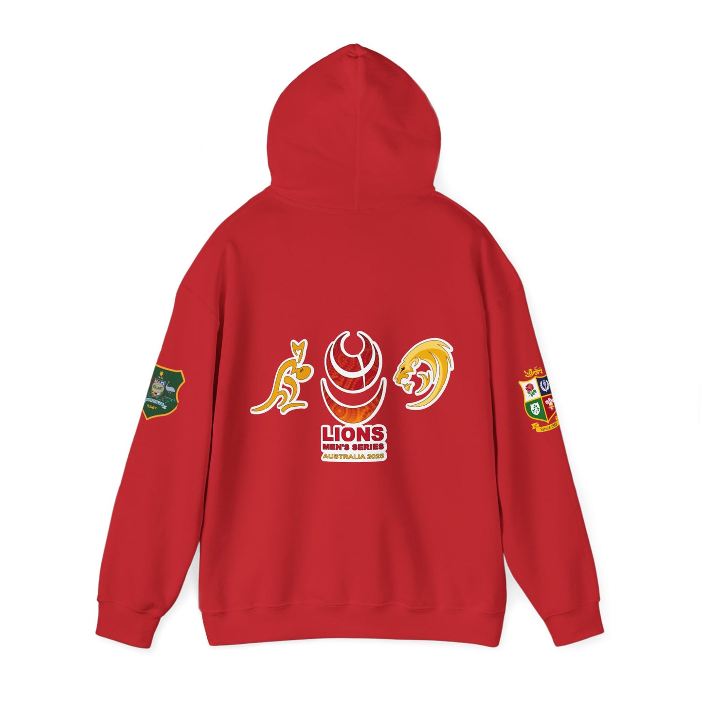 Sports-Inspired Unisex Heavy Blend™ Hooded Sweatshirt - 2025 Lions in Australia Rugby Tour Design