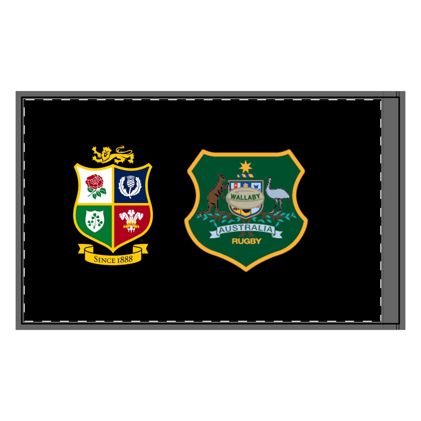 Lions Rugby Tour 2025 Collection - Double-Sided Flag - with Lions & Wallabies Crest