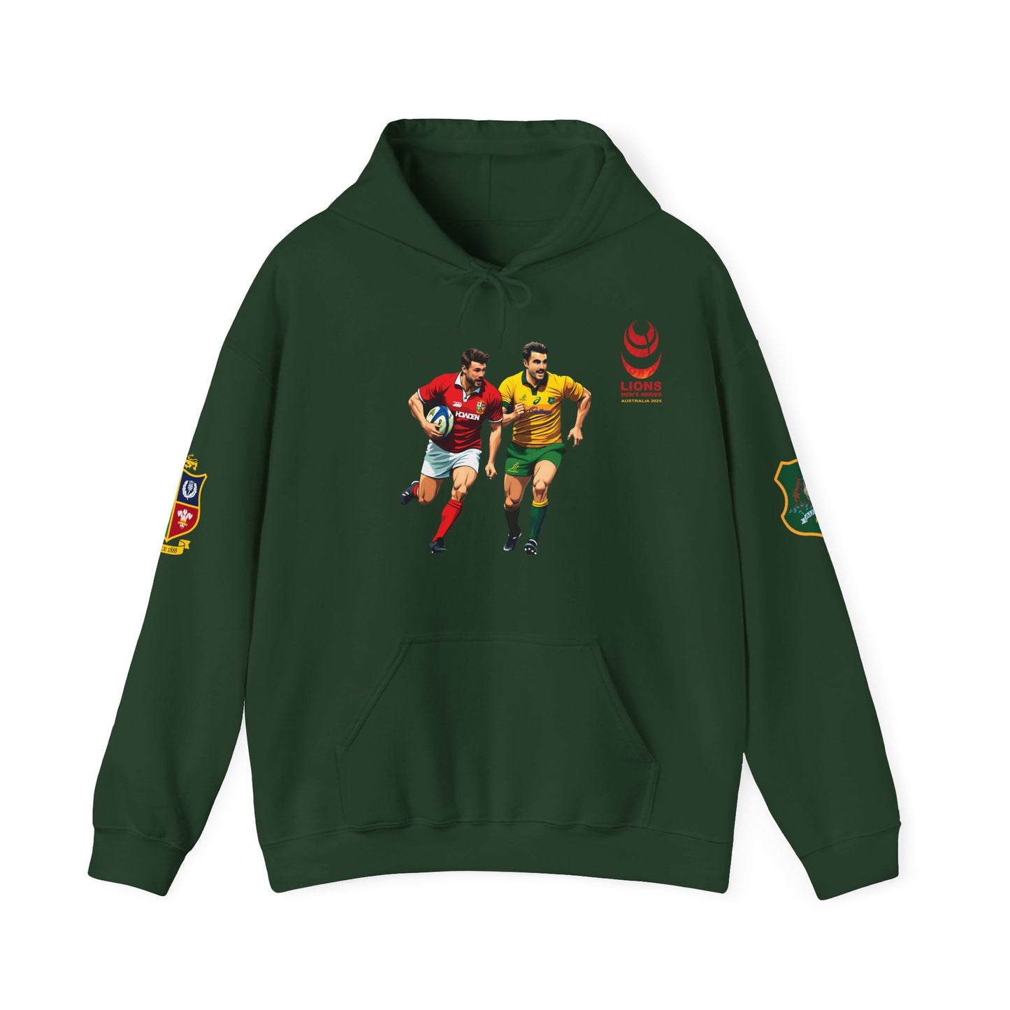 Sports-Inspired Unisex Heavy Blend™ Hooded Sweatshirt - 2025 Lions in Australia Rugby Tour Design
