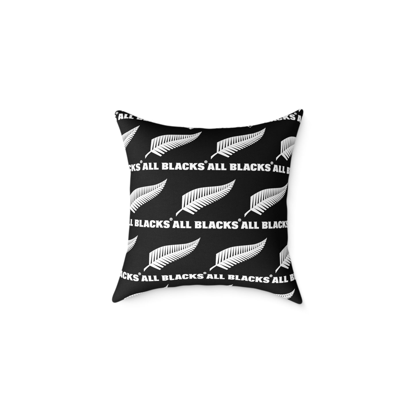 All Blacks Black Square Poly Canvas Pillow