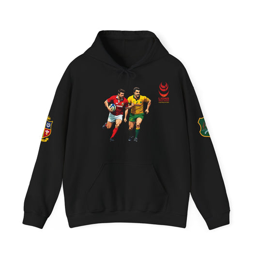 Sports-Inspired Unisex Heavy Blend™ Hooded Sweatshirt - 2025 Lions in Australia Rugby Tour Design