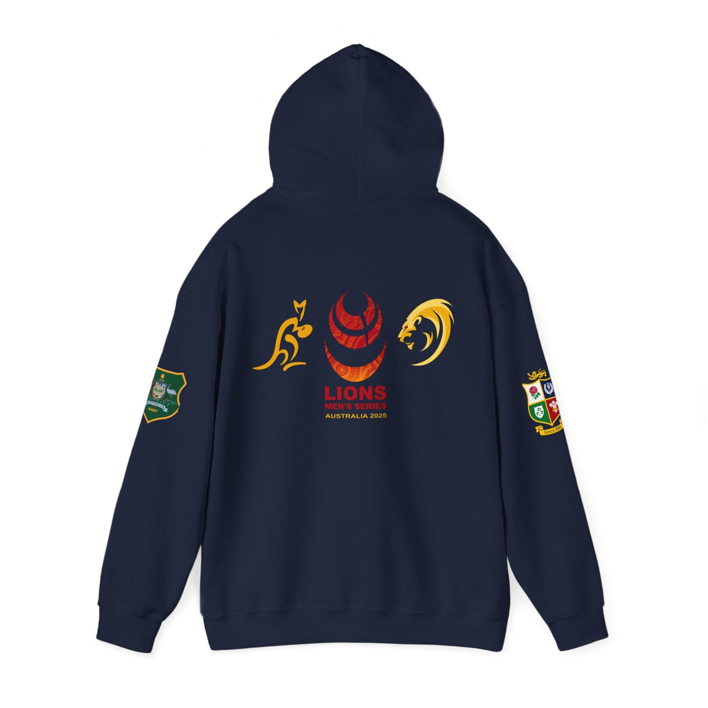 Sports-Inspired Unisex Heavy Blend™ Hooded Sweatshirt - 2025 Lions in Australia Rugby Tour Design