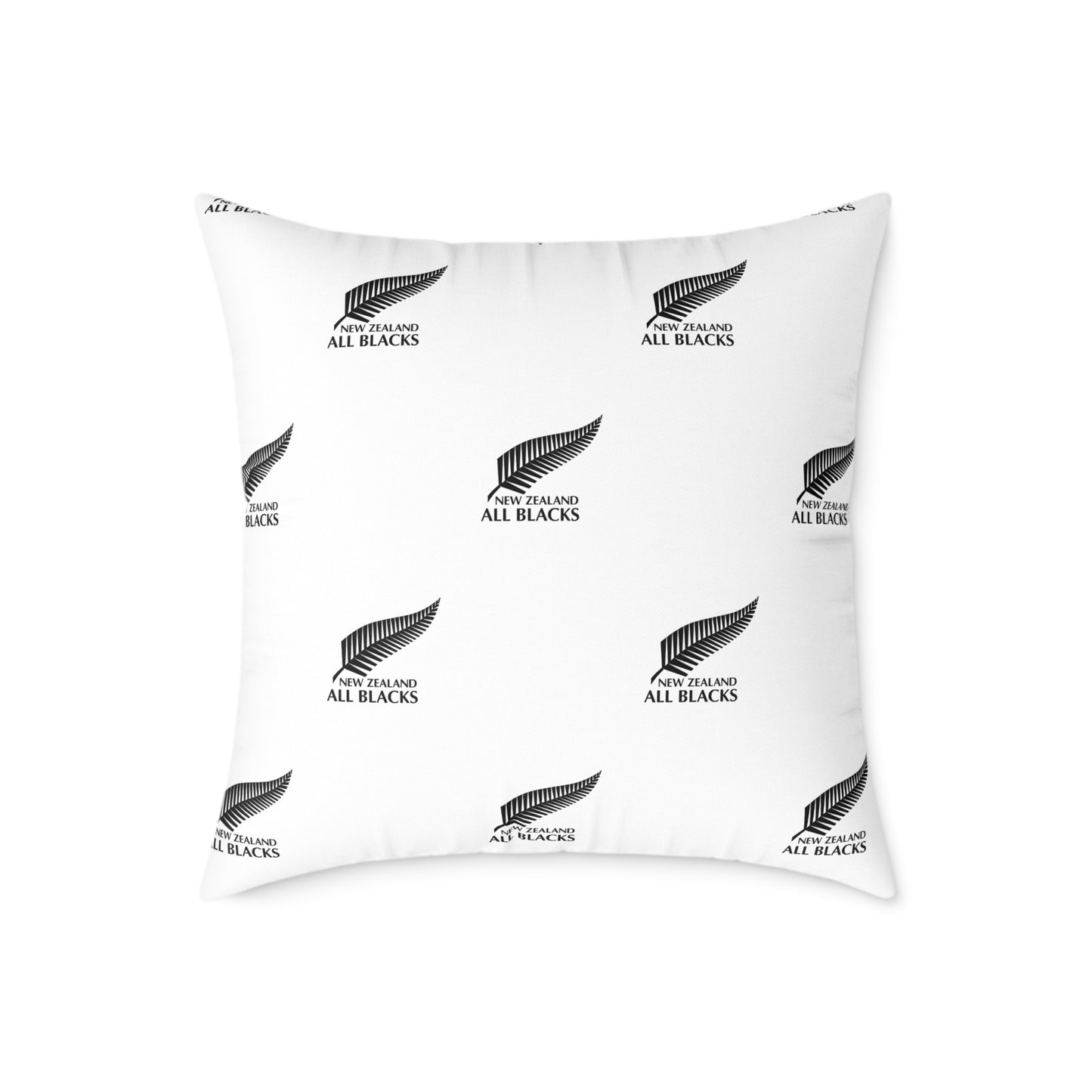 All Blacks White Square Poly Canvas Pillow