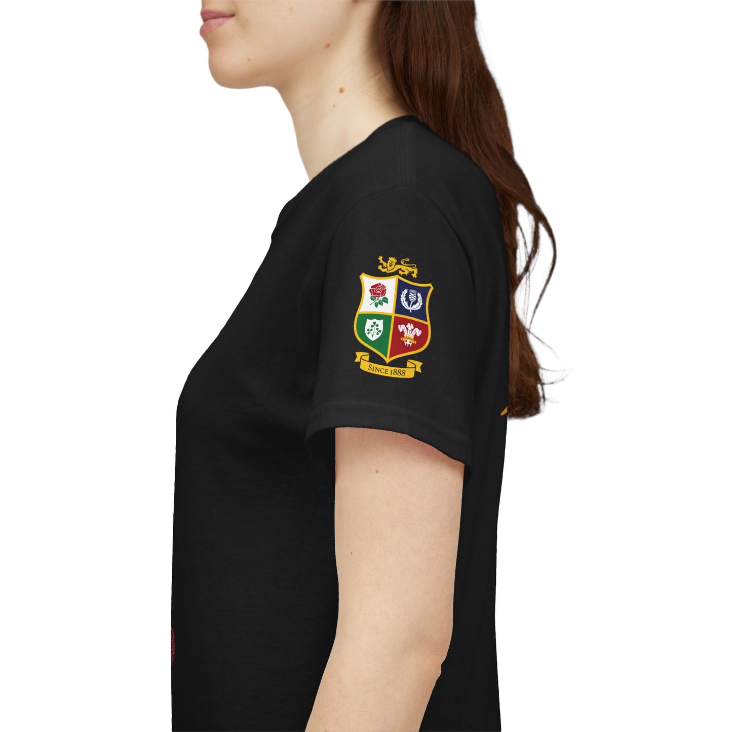 Sport-Inspired Unisex Heavy Cotton Tee with Lions Rugby Tour 2025 with Lion's & Wallabies Crests