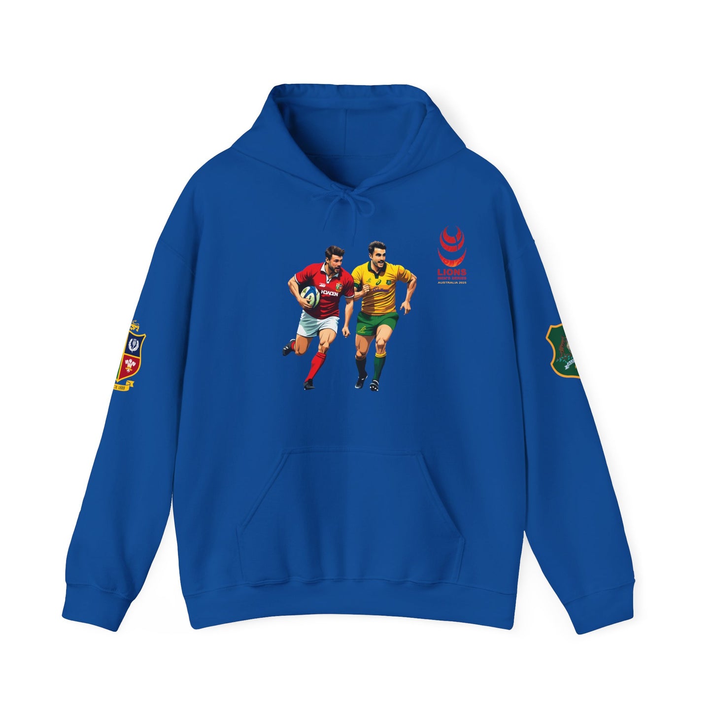 Sports-Inspired Unisex Heavy Blend™ Hooded Sweatshirt - 2025 Lions in Australia Rugby Tour Design
