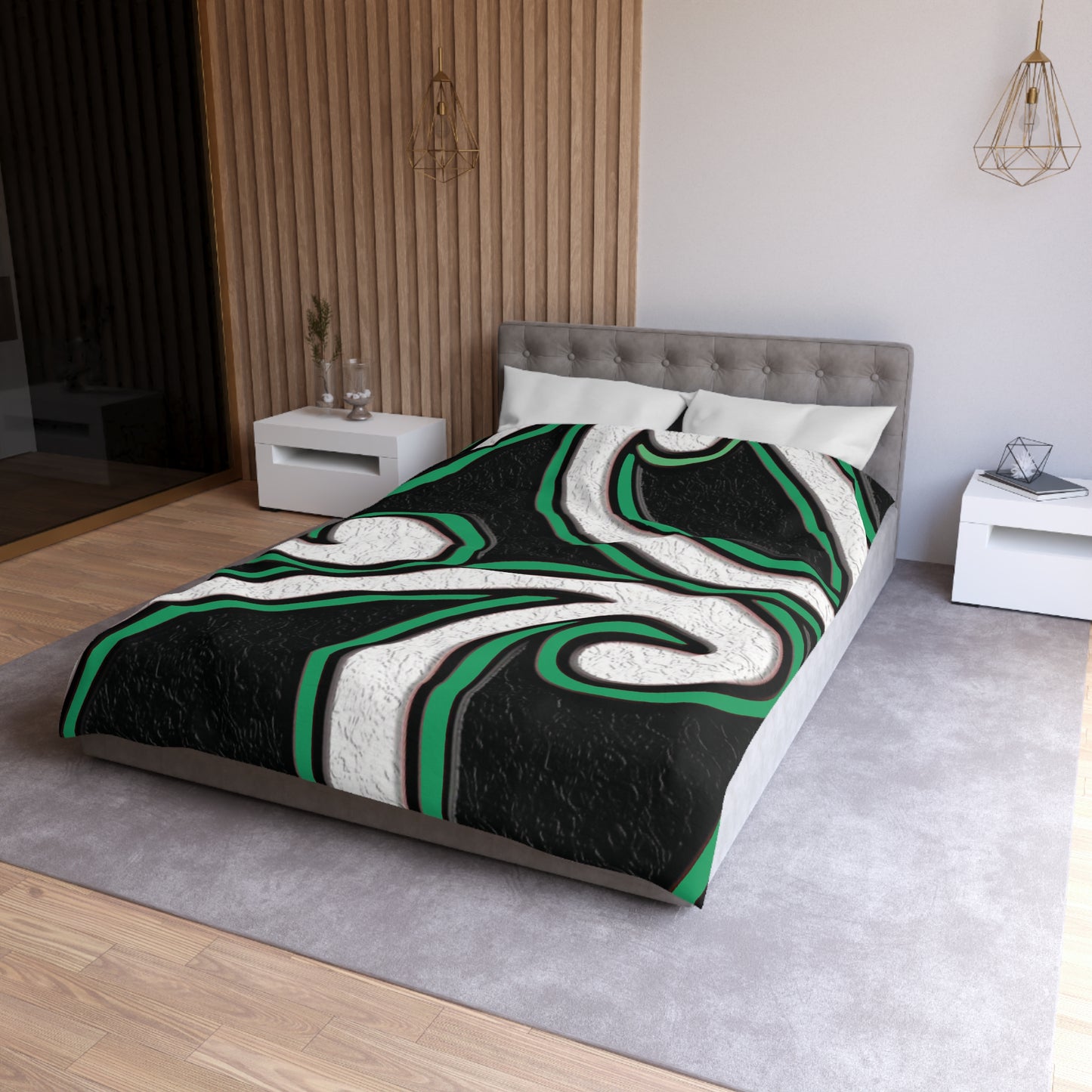 Maori Jade Koru Inspired Microfiber Duvet Cover