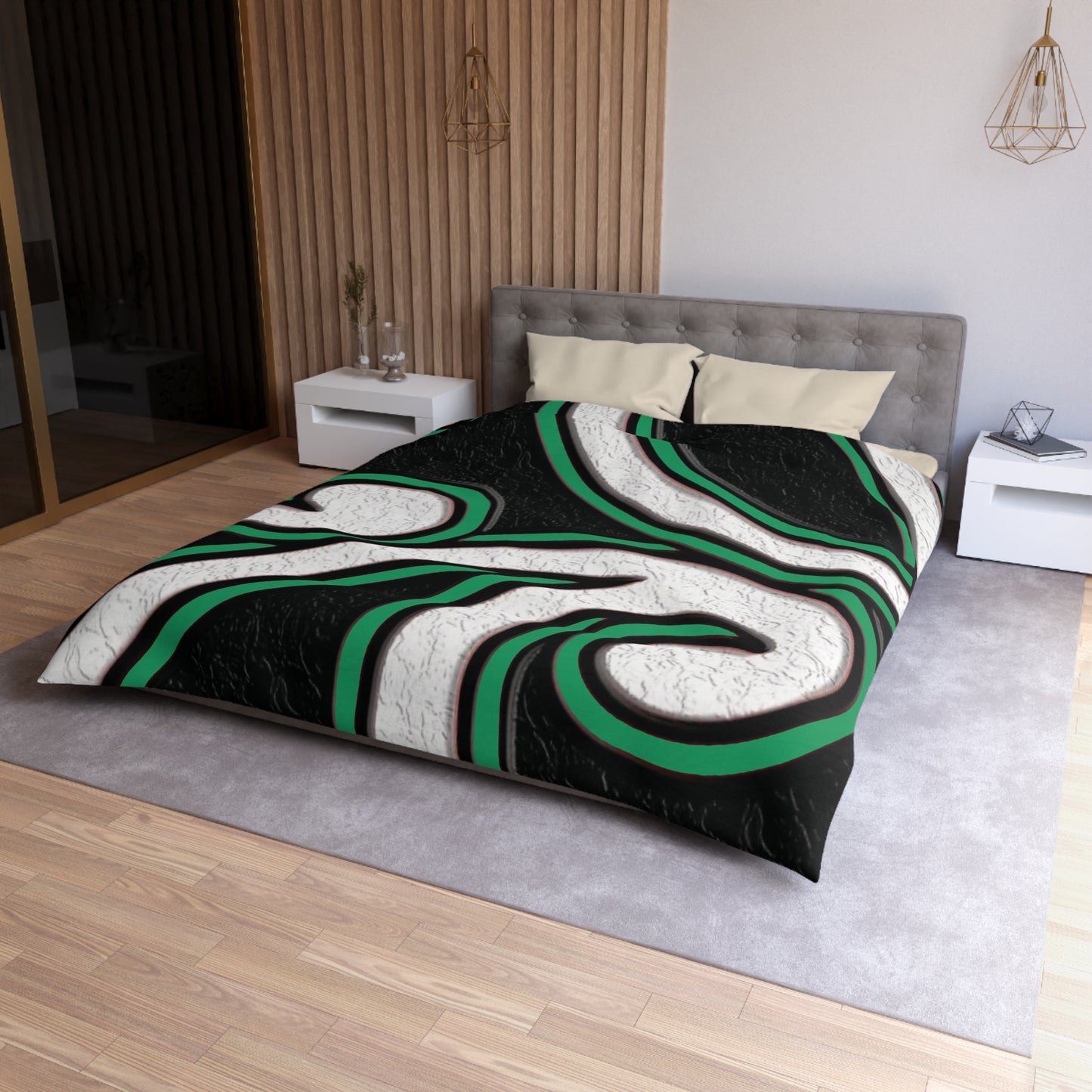 Maori Jade Koru Inspired Microfiber Duvet Cover