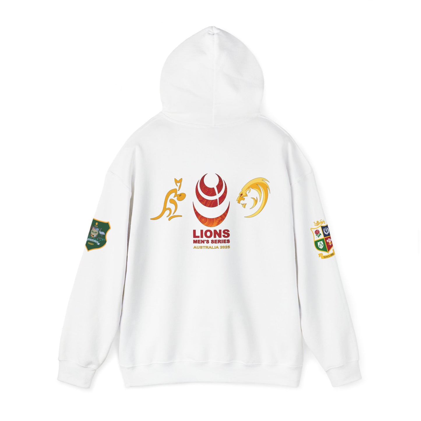 Sports-Inspired Unisex Heavy Blend™ Hooded Sweatshirt - 2025 Lions in Australia Rugby Tour Design