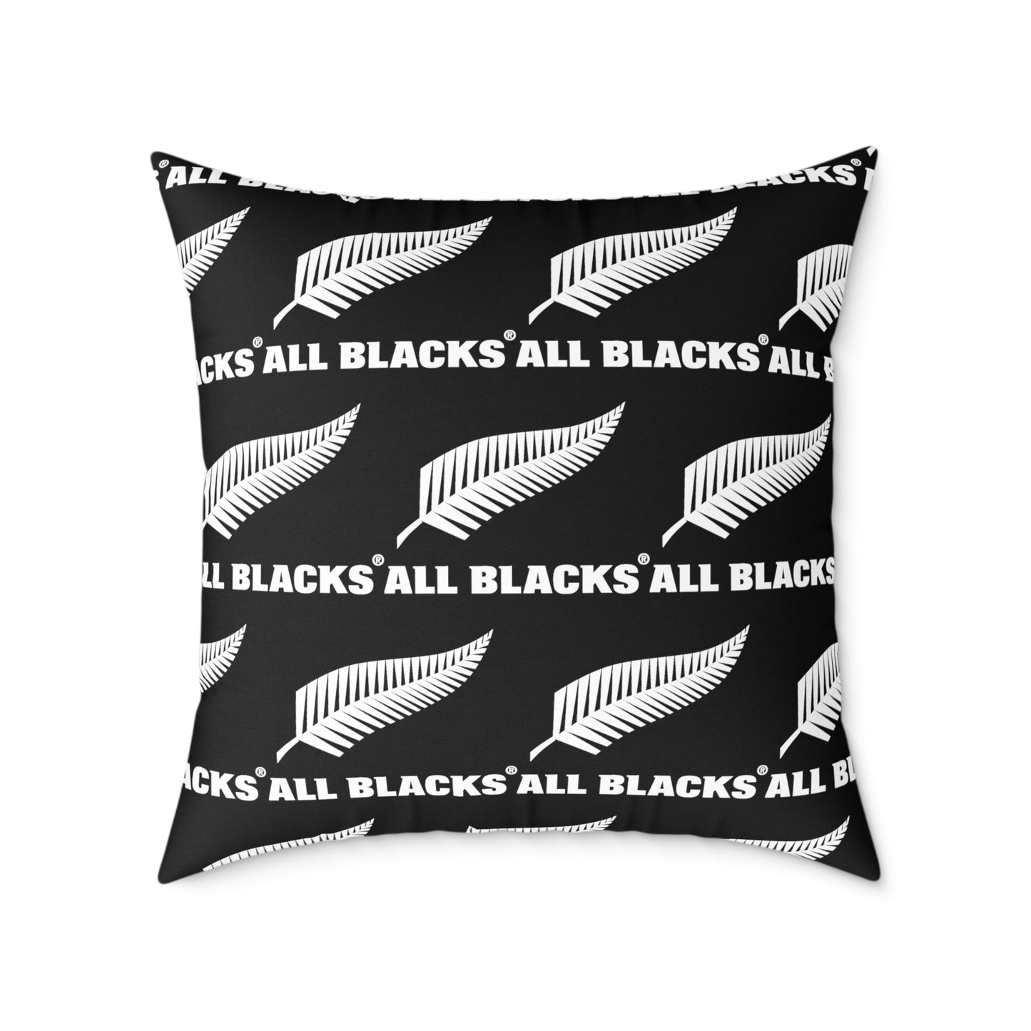 All Blacks Black Square Poly Canvas Pillow