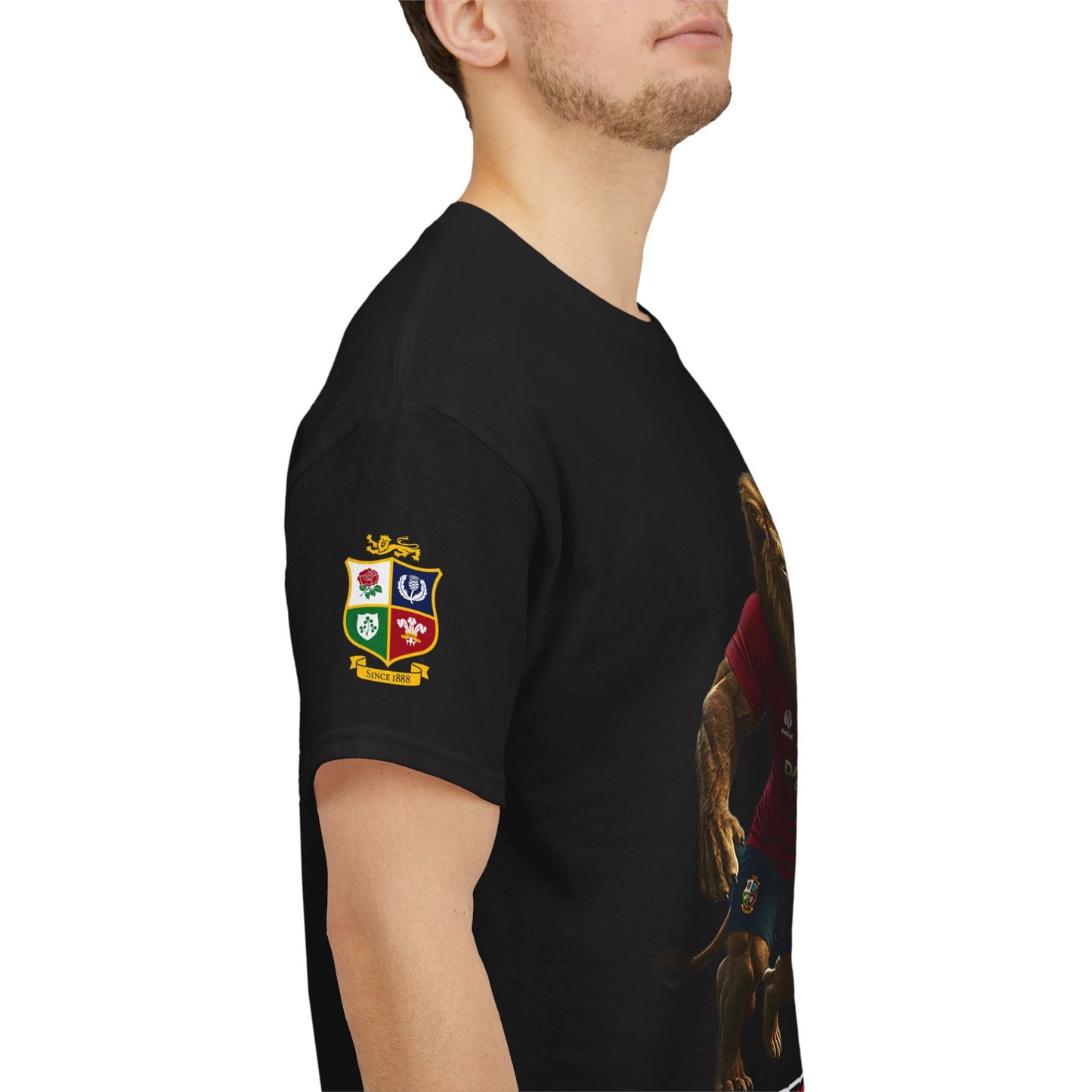 Sport-Inspired Unisex Heavy Cotton Tee with Lions Rugby Tour 2025 - Lion & Roo Design (UK Distributor)