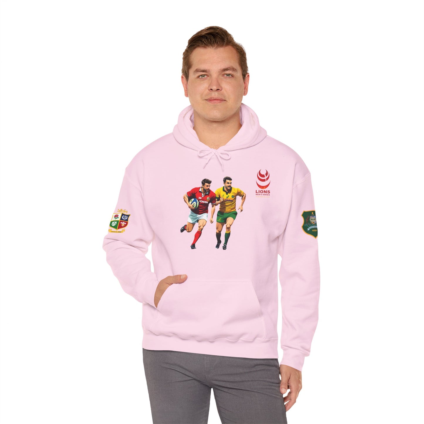 Sports-Inspired Unisex Heavy Blend™ Hooded Sweatshirt - 2025 Lions in Australia Rugby Tour Design