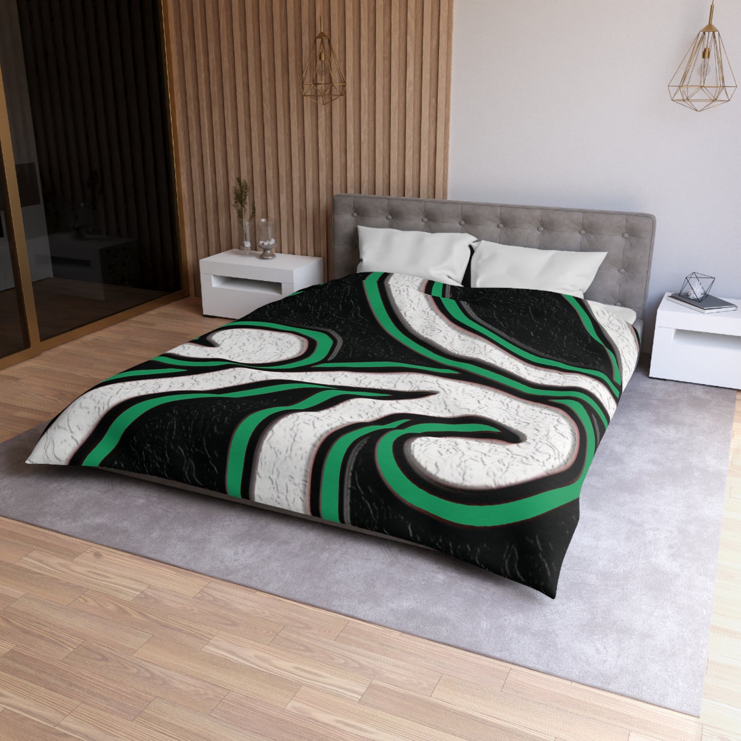 Maori Jade Koru Inspired Microfiber Duvet Cover