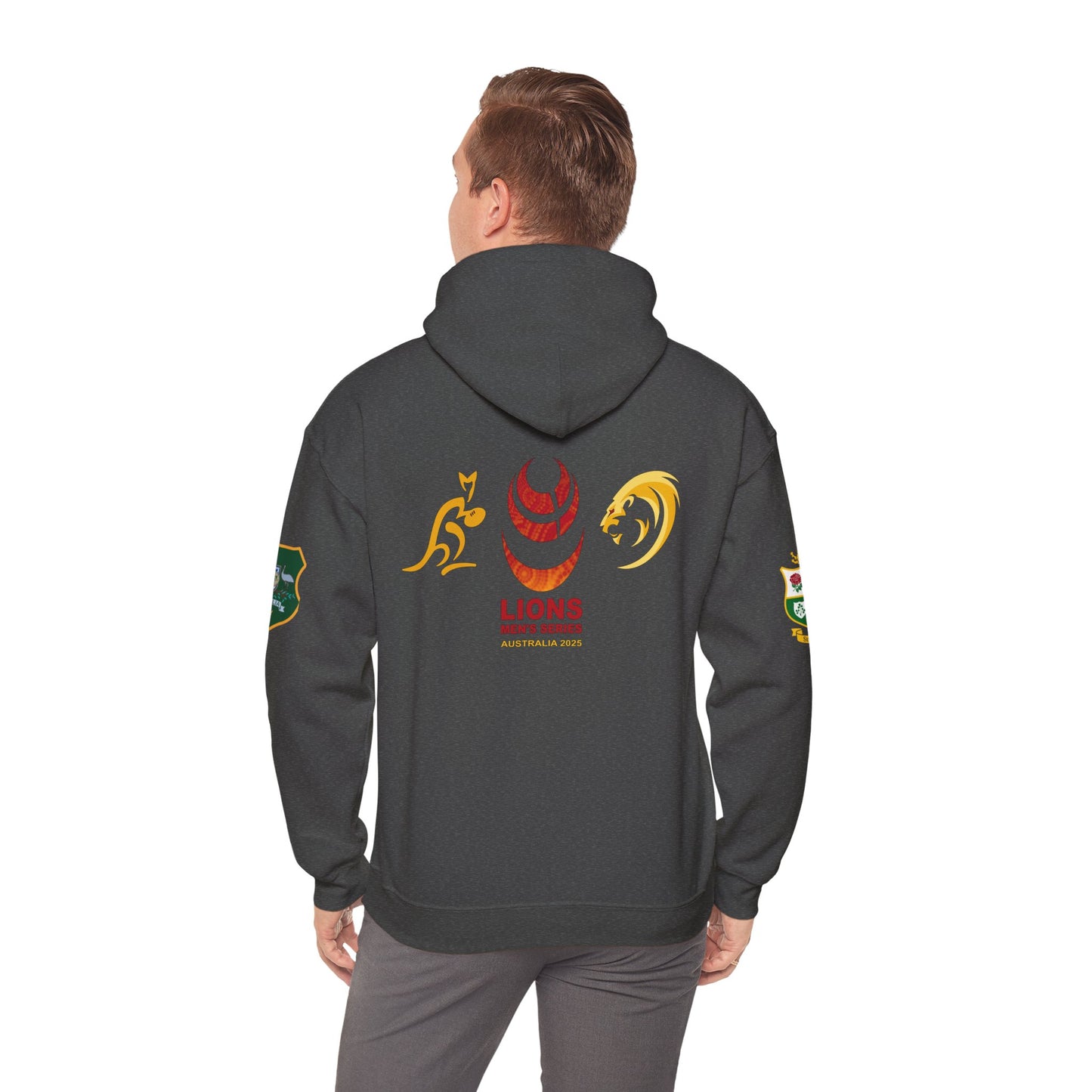 Sports-Inspired Unisex Heavy Blend™ Hooded Sweatshirt - 2025 Lions in Australia Rugby Tour Design