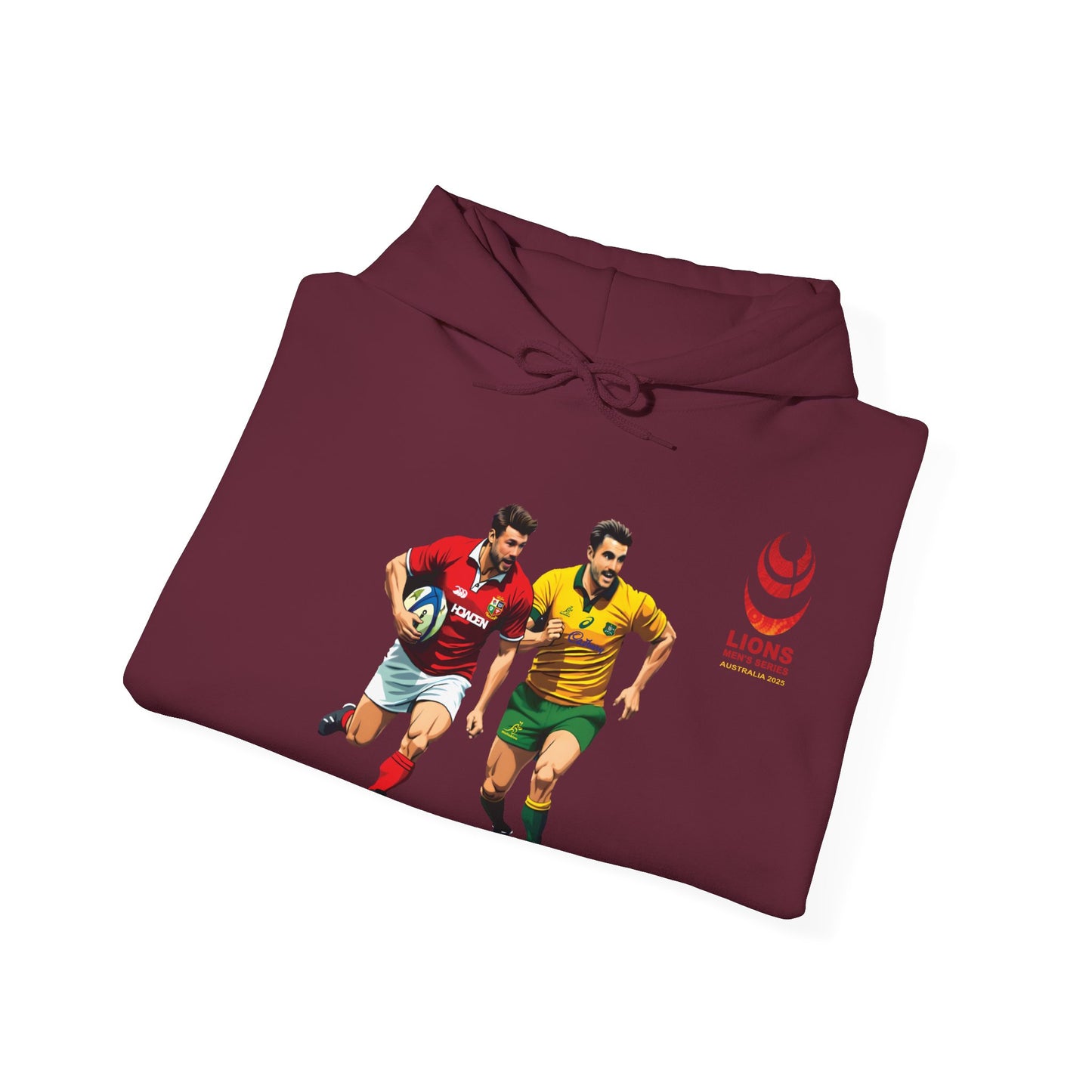 Sports-Inspired Unisex Heavy Blend™ Hooded Sweatshirt - 2025 Lions in Australia Rugby Tour Design