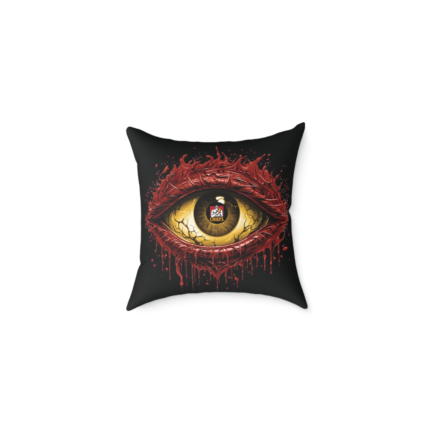 Square Poly Canvas Pillow - black