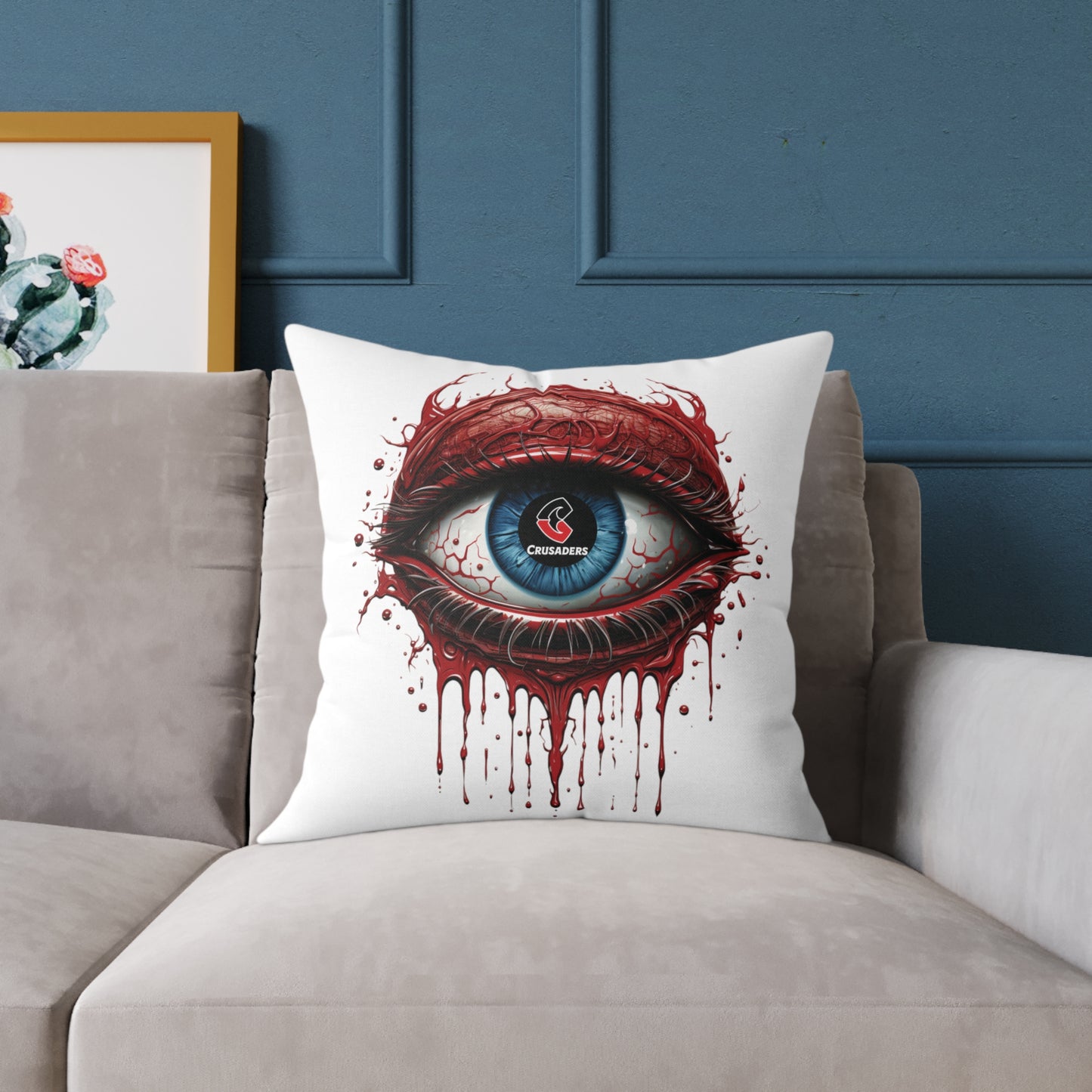 Square Poly Canvas Pillow - white