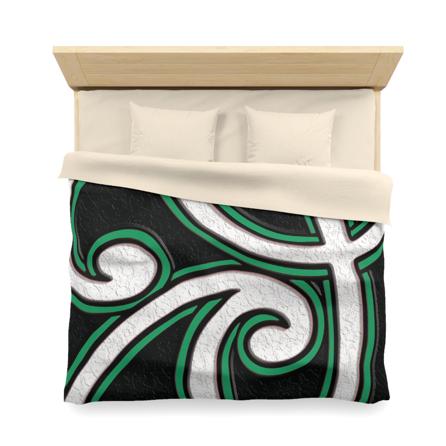 Maori Jade Koru Inspired Microfiber Duvet Cover