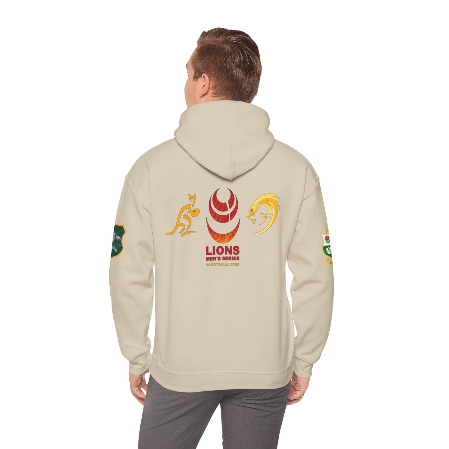 Sports-Inspired Unisex Heavy Blend™ Hooded Sweatshirt - 2025 Lions in Australia Rugby Tour Design
