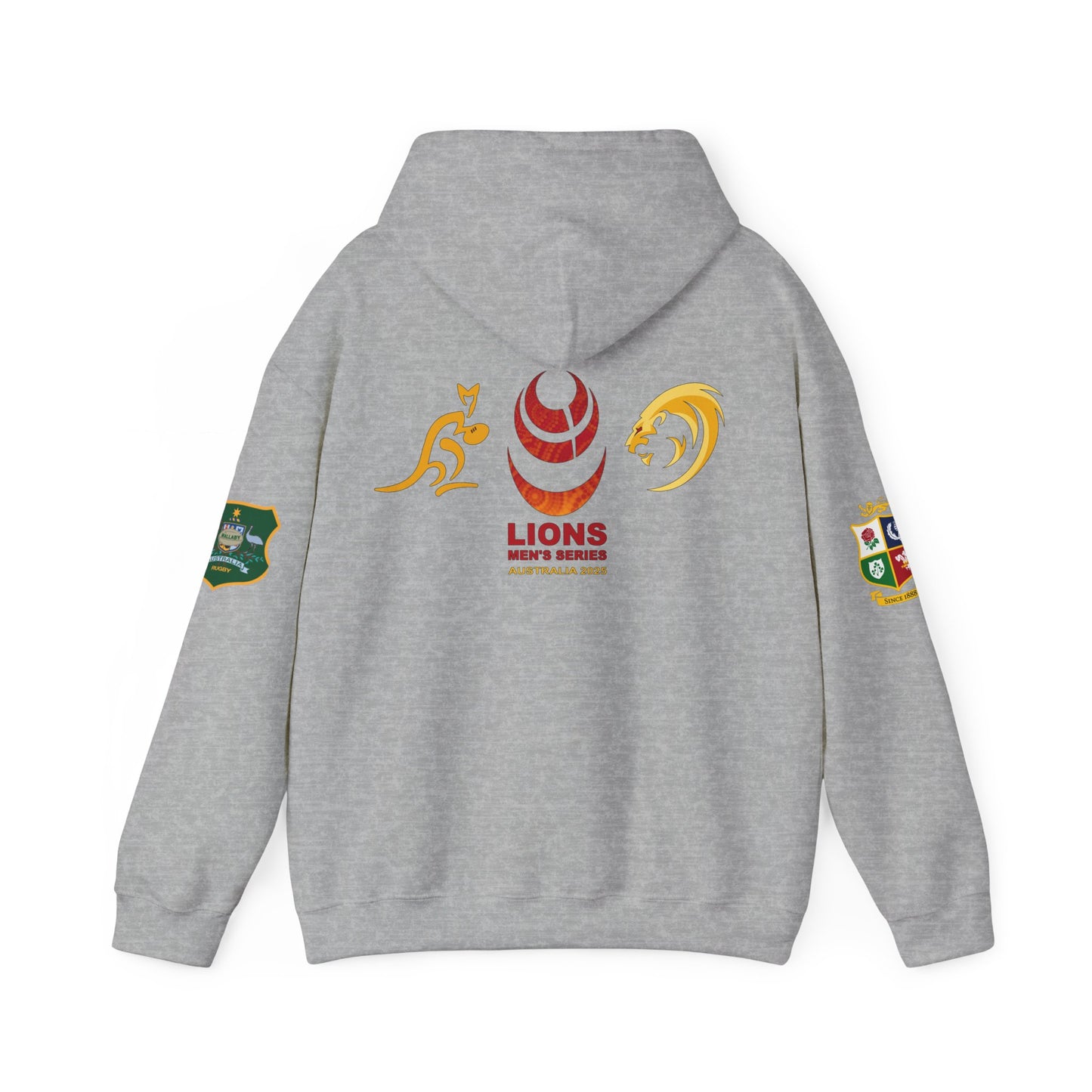 Sports-Inspired Unisex Heavy Blend™ Hooded Sweatshirt - 2025 Lions in Australia Rugby Tour Design