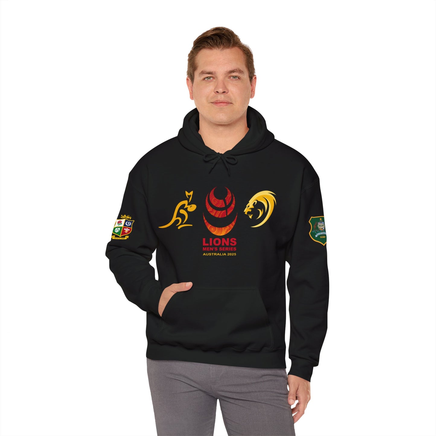 Lions Tour 2025 Rugby Legends Unisex Hooded Sweatshirt - Heavy Blend, Perfect for Sports Fans - Design 2 (UK distributor)