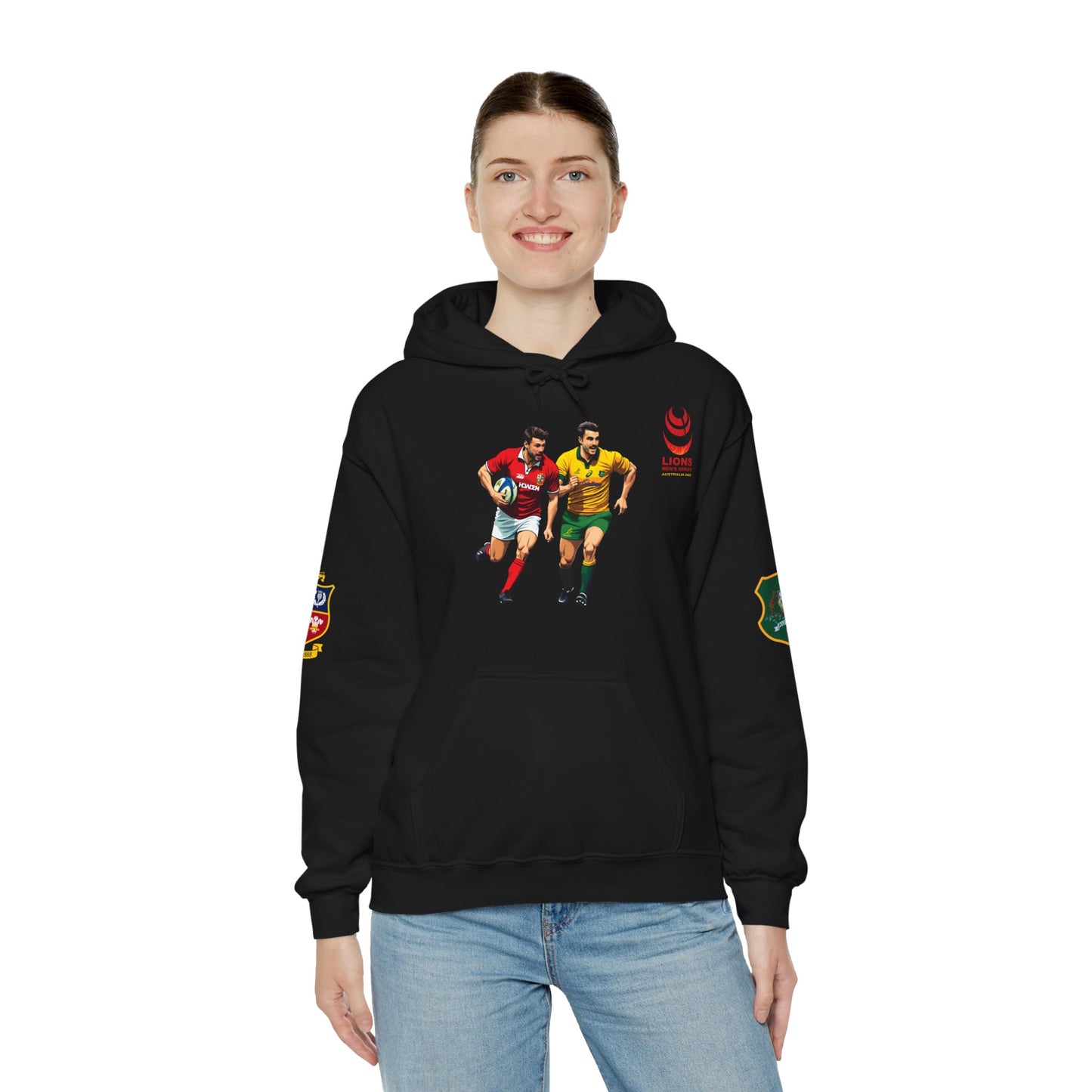 Sports-Inspired Unisex Heavy Blend™ Hooded Sweatshirt - 2025 Lions in Australia Rugby Tour Design