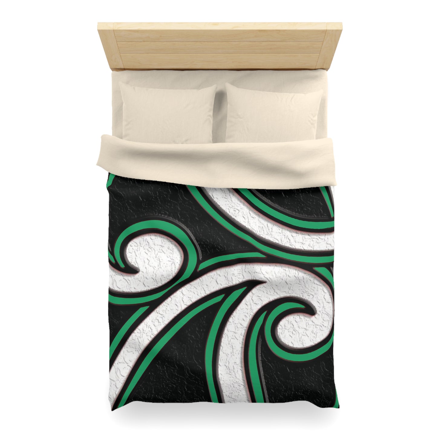Maori Jade Koru Inspired Microfiber Duvet Cover