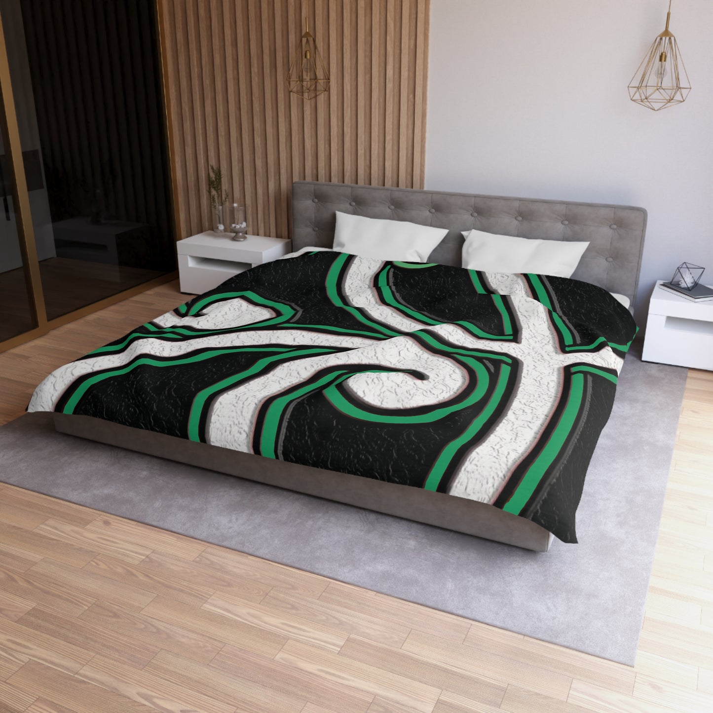 Maori Jade Koru Inspired Microfiber Duvet Cover