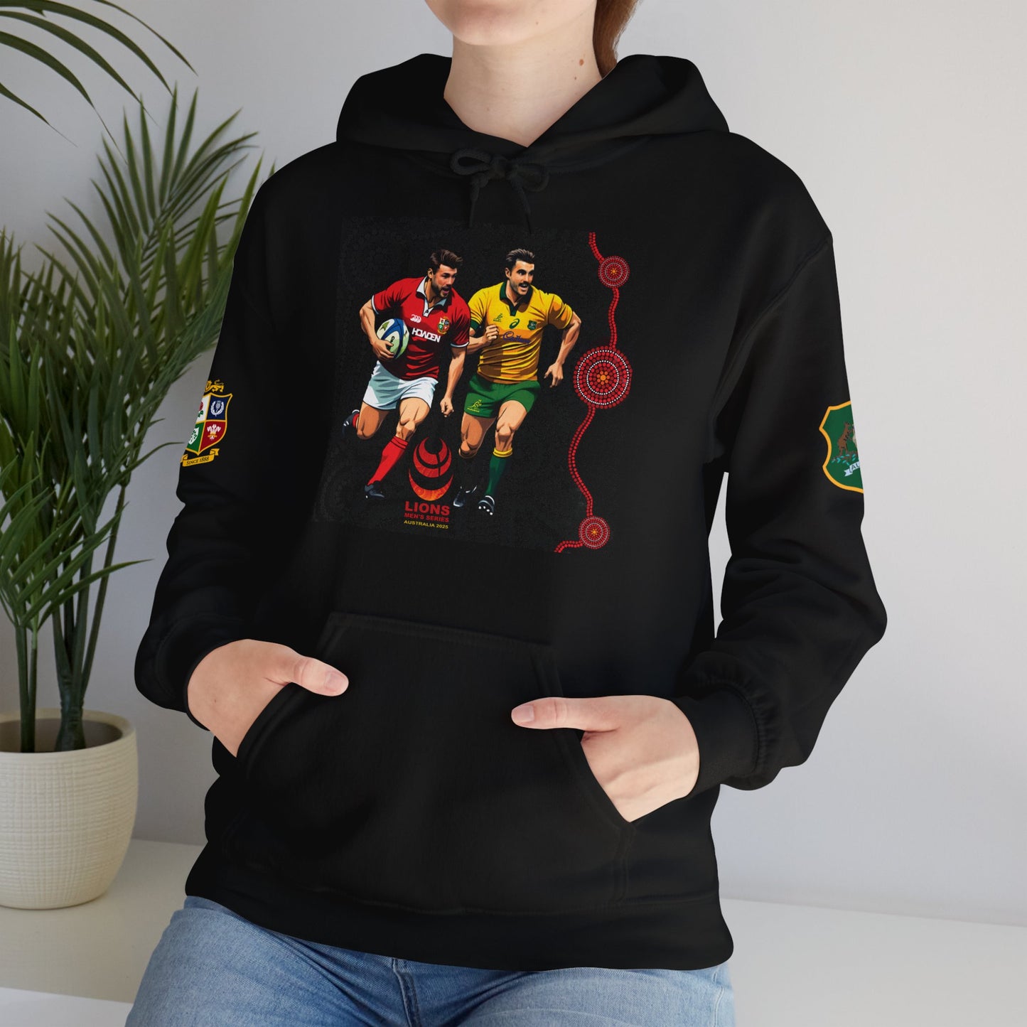 Sports-Inspired Unisex Heavy Blend™ Hooded Sweatshirt - 2025 Lions in Australia Rugby Tour Design - (Made in-house)
