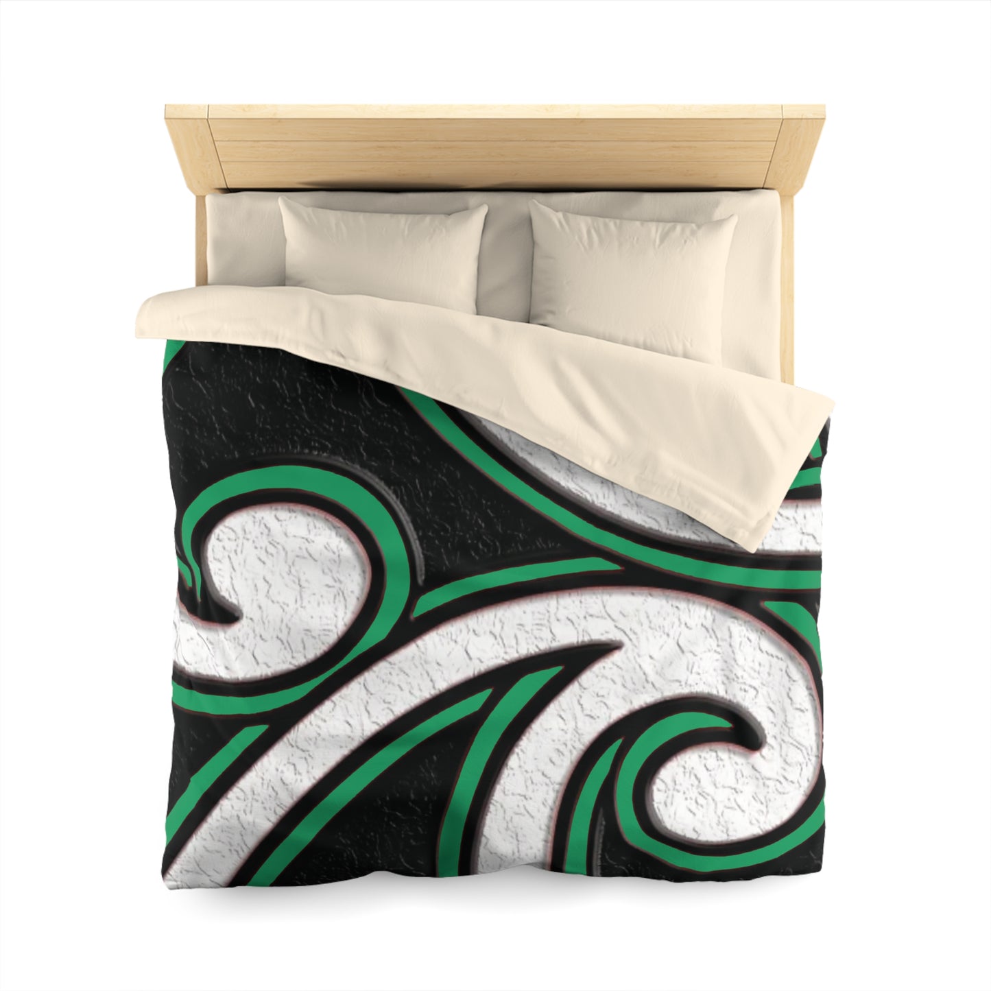 Maori Jade Koru Inspired Microfiber Duvet Cover