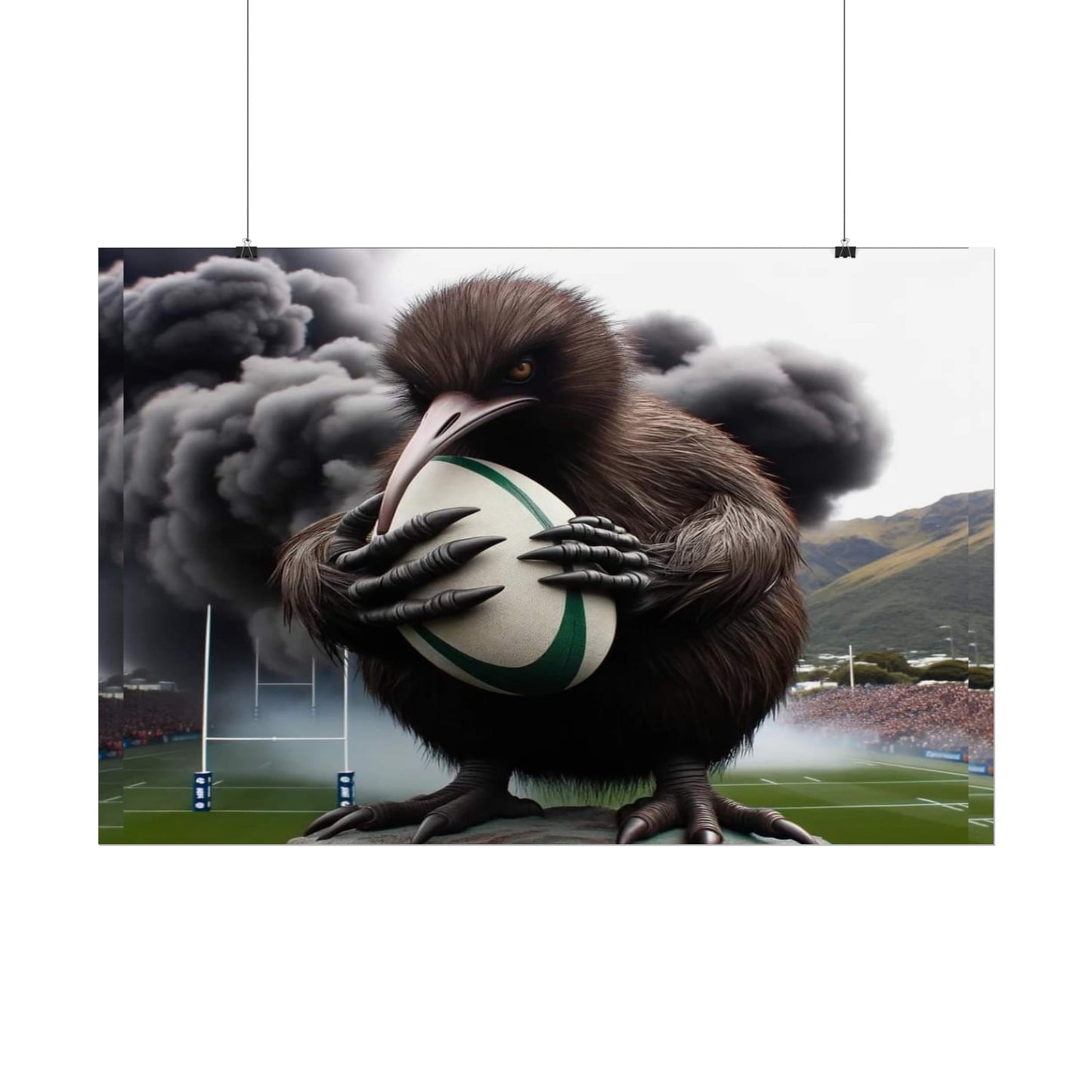 Rugby Kiwi Rolled Poster 900 x 600mm