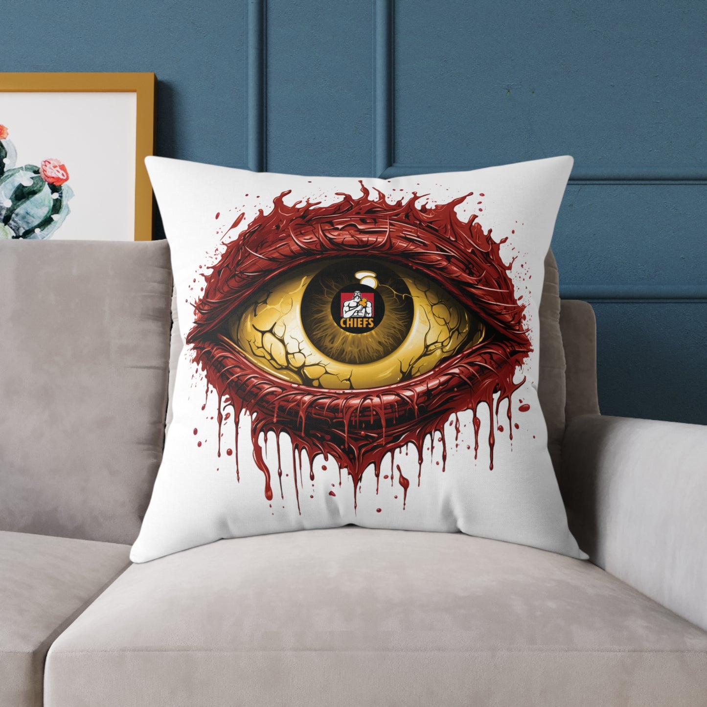 Square Poly Canvas Pillow - white