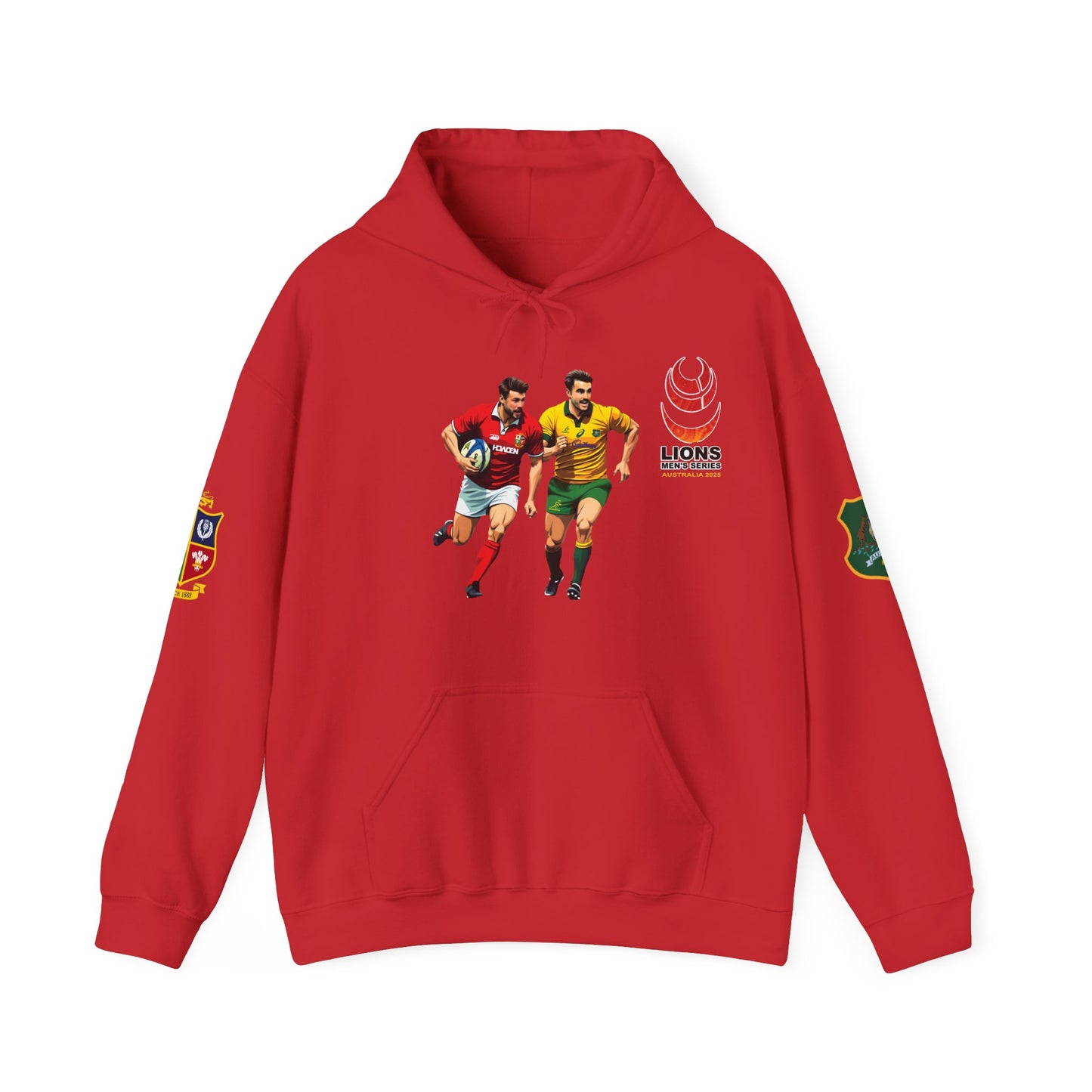 Sports-Inspired Unisex Heavy Blend™ Hooded Sweatshirt - 2025 Lions in Australia Rugby Tour Design