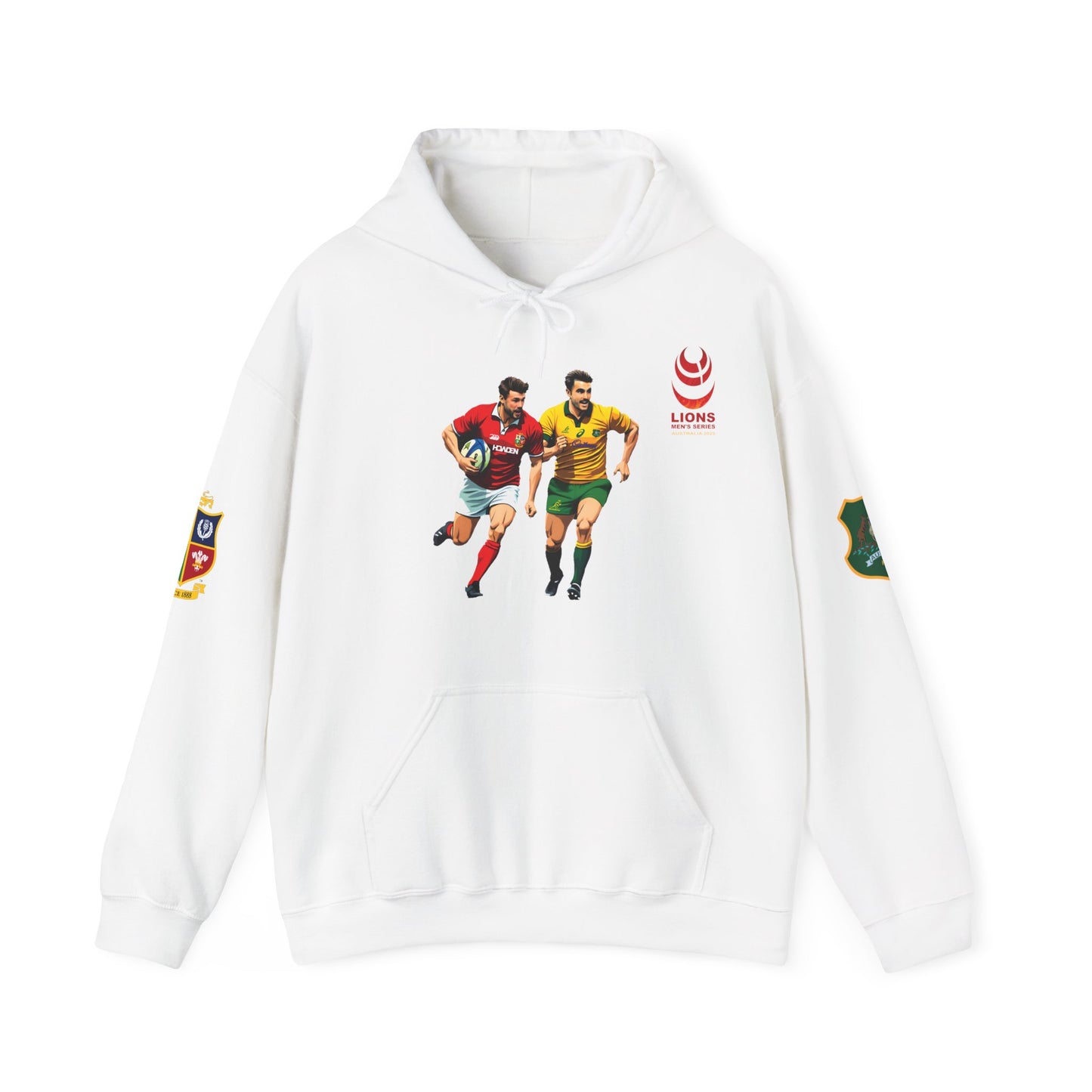 Sports-Inspired Unisex Heavy Blend™ Hooded Sweatshirt - 2025 Lions in Australia Rugby Tour Design