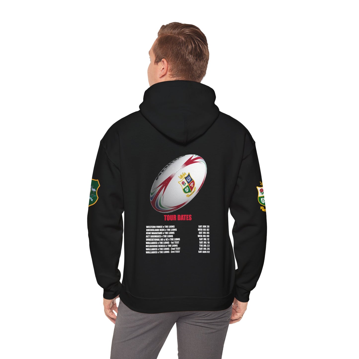 Lions Tour 2025 Rugby Legends Unisex Hooded Sweatshirt - Heavy Blend, Perfect for Sports Fans - Lion & Roo Design 2 (UK distributor)