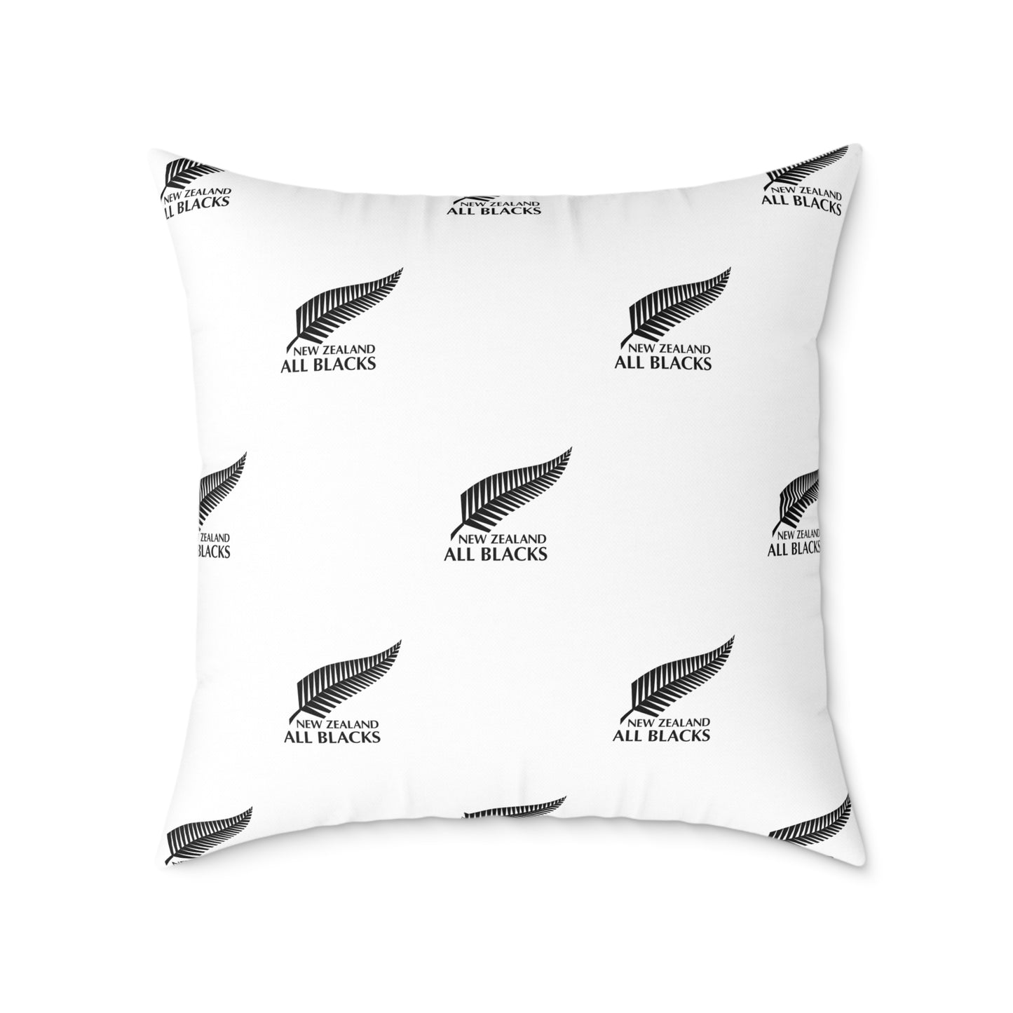 All Blacks White Square Poly Canvas Pillow