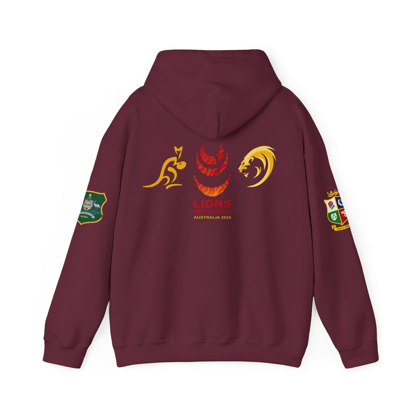 Sports-Inspired Unisex Heavy Blend™ Hooded Sweatshirt - 2025 Lions in Australia Rugby Tour Design