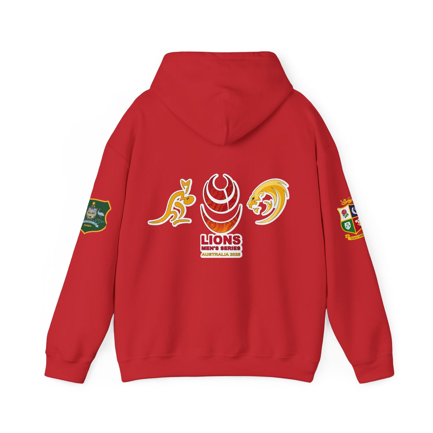Sports-Inspired Unisex Heavy Blend™ Hooded Sweatshirt - 2025 Lions in Australia Rugby Tour Design