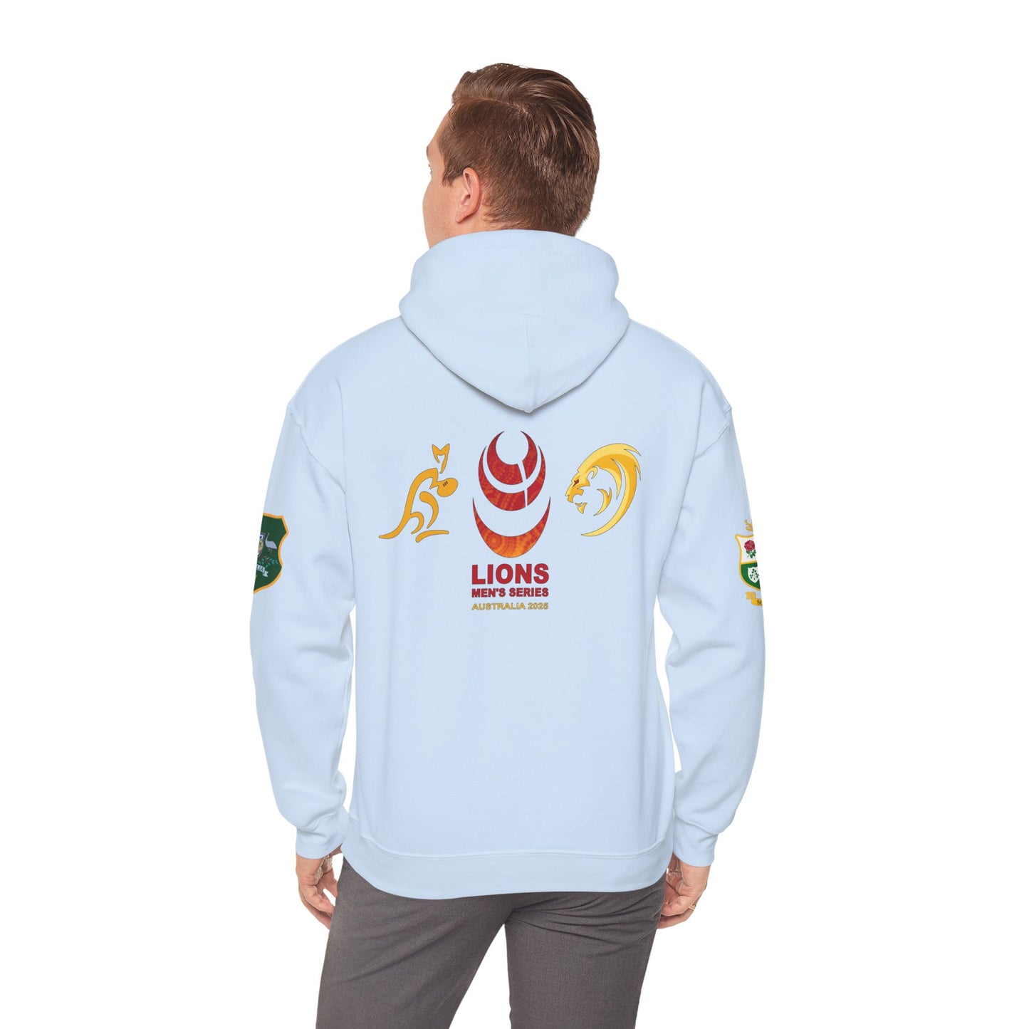 Sports-Inspired Unisex Heavy Blend™ Hooded Sweatshirt - 2025 Lions in Australia Rugby Tour Design