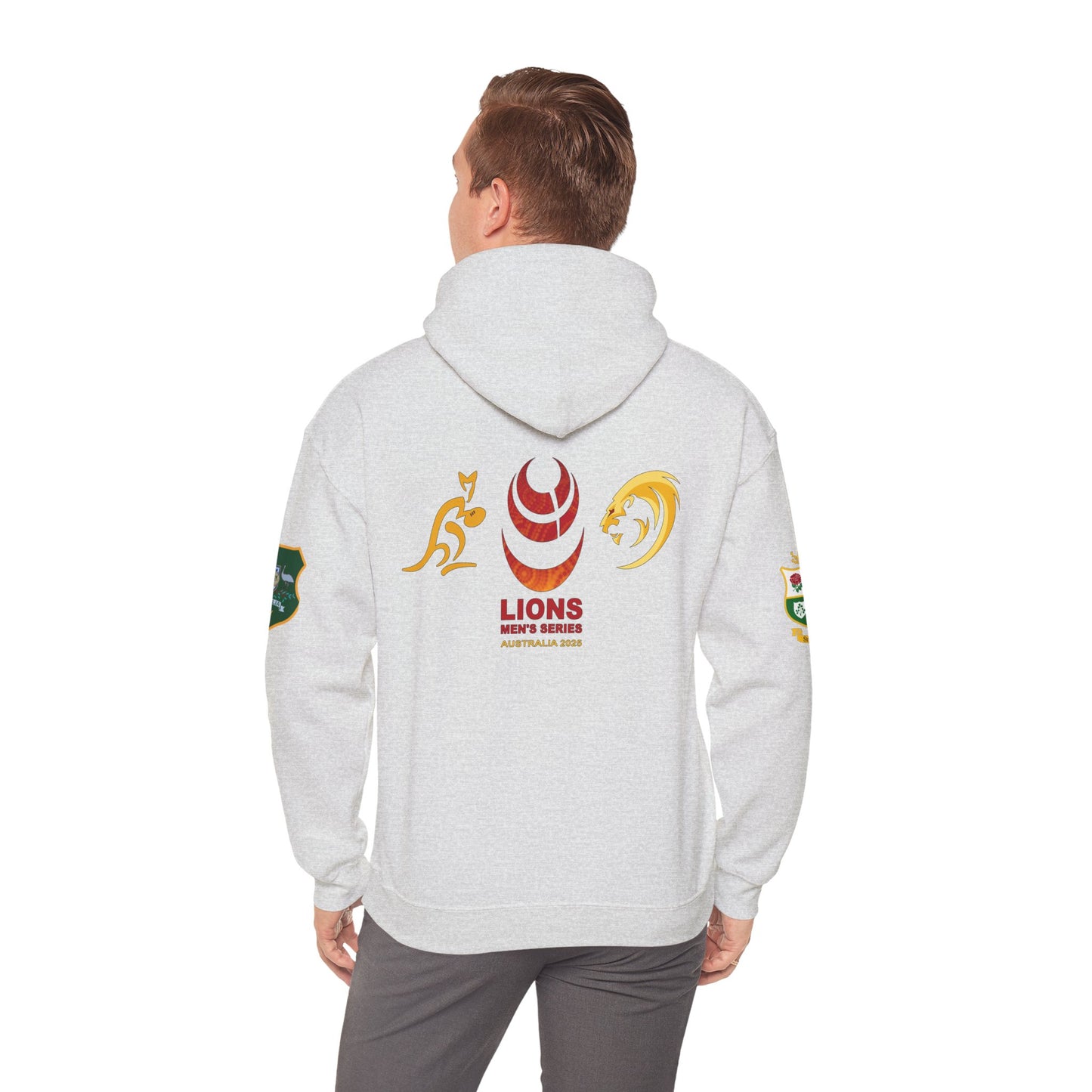 Sports-Inspired Unisex Heavy Blend™ Hooded Sweatshirt - 2025 Lions in Australia Rugby Tour Design