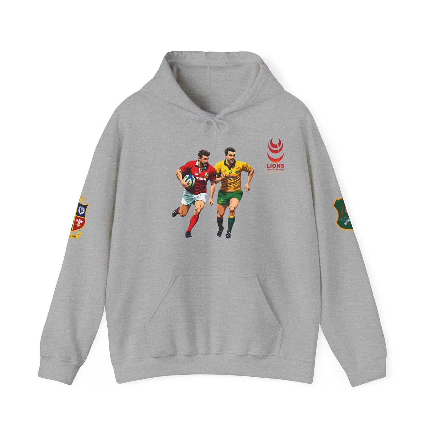 Sports-Inspired Unisex Heavy Blend™ Hooded Sweatshirt - 2025 Lions in Australia Rugby Tour Design