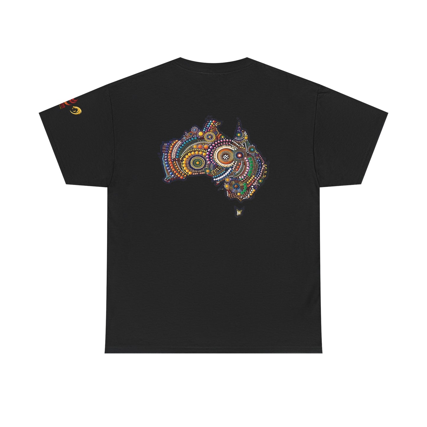Sport-Inspired Unisex Heavy Cotton Tee with Lions Rugby Tour 2025 & Indigenous Australian Art