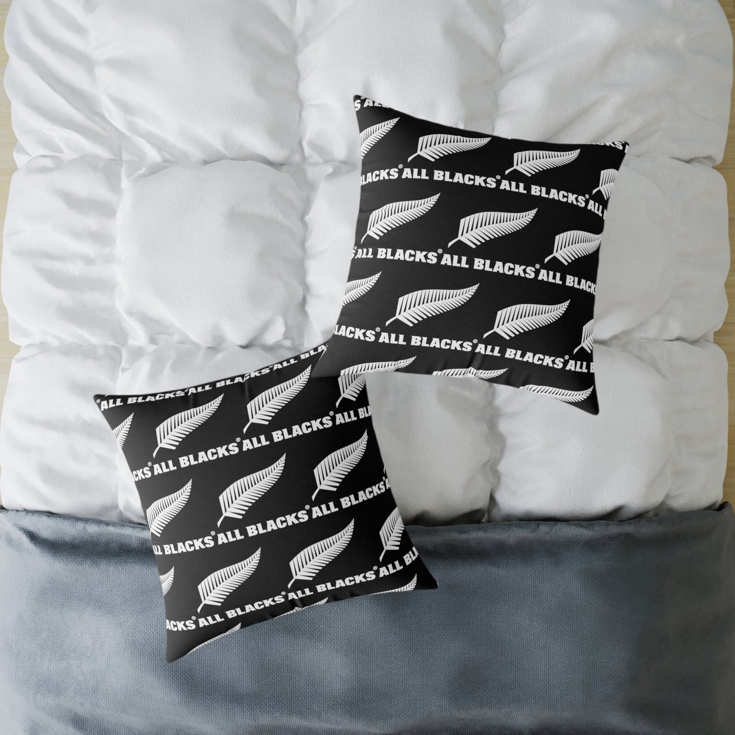 All Blacks Black Square Poly Canvas Pillow