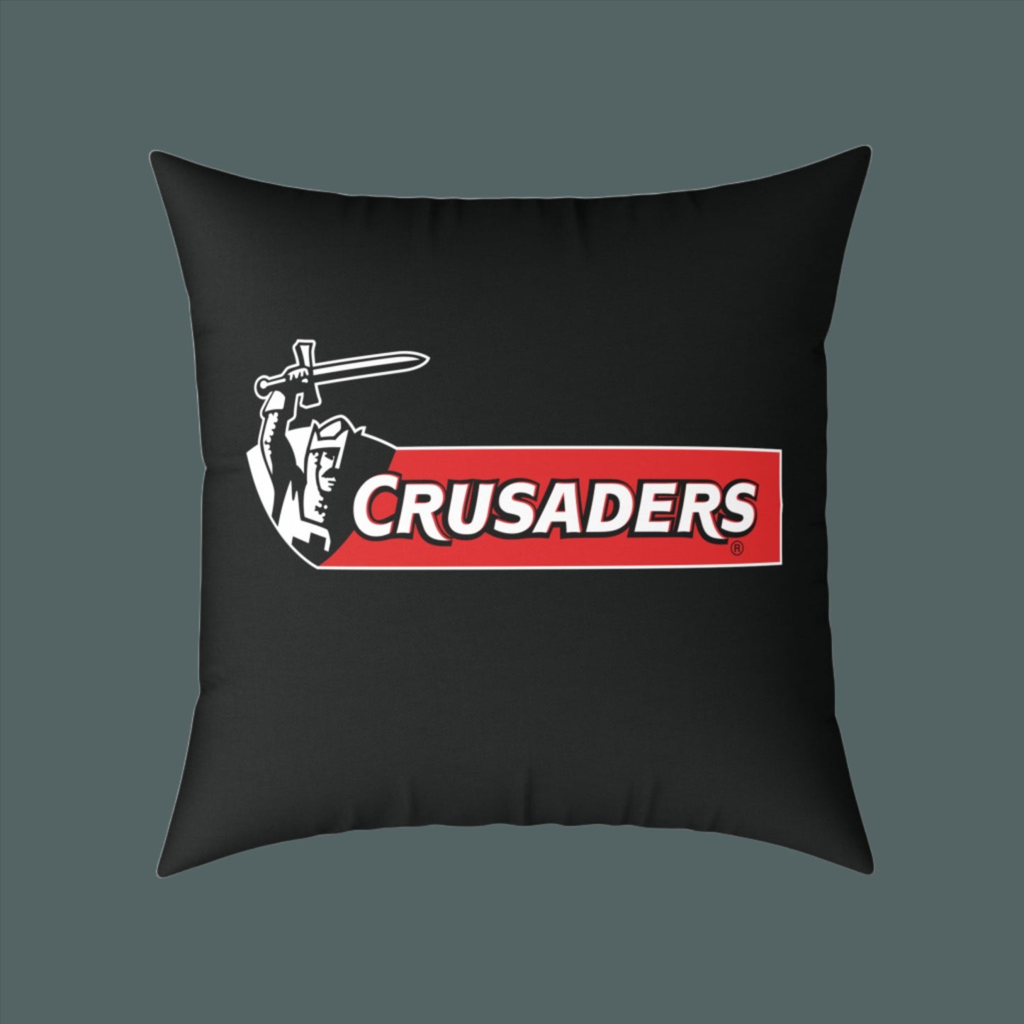 Square Poly Canvas Pillow - black