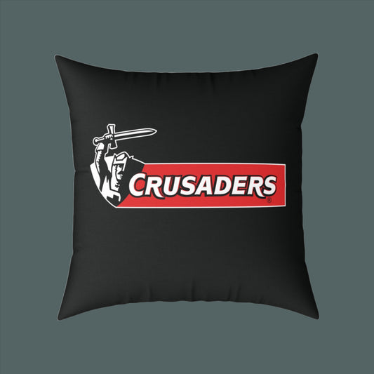 Square Poly Canvas Pillow - black
