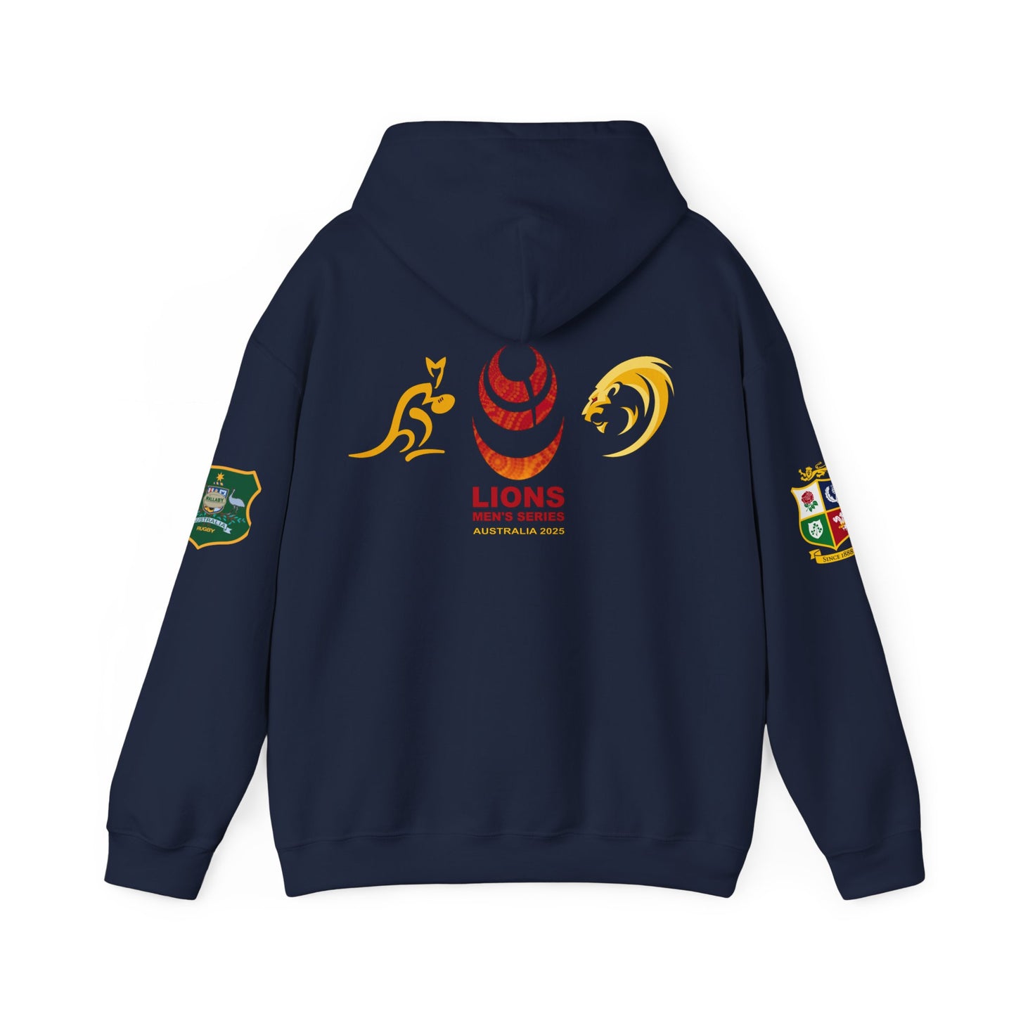 Sports-Inspired Unisex Heavy Blend™ Hooded Sweatshirt - 2025 Lions in Australia Rugby Tour Design