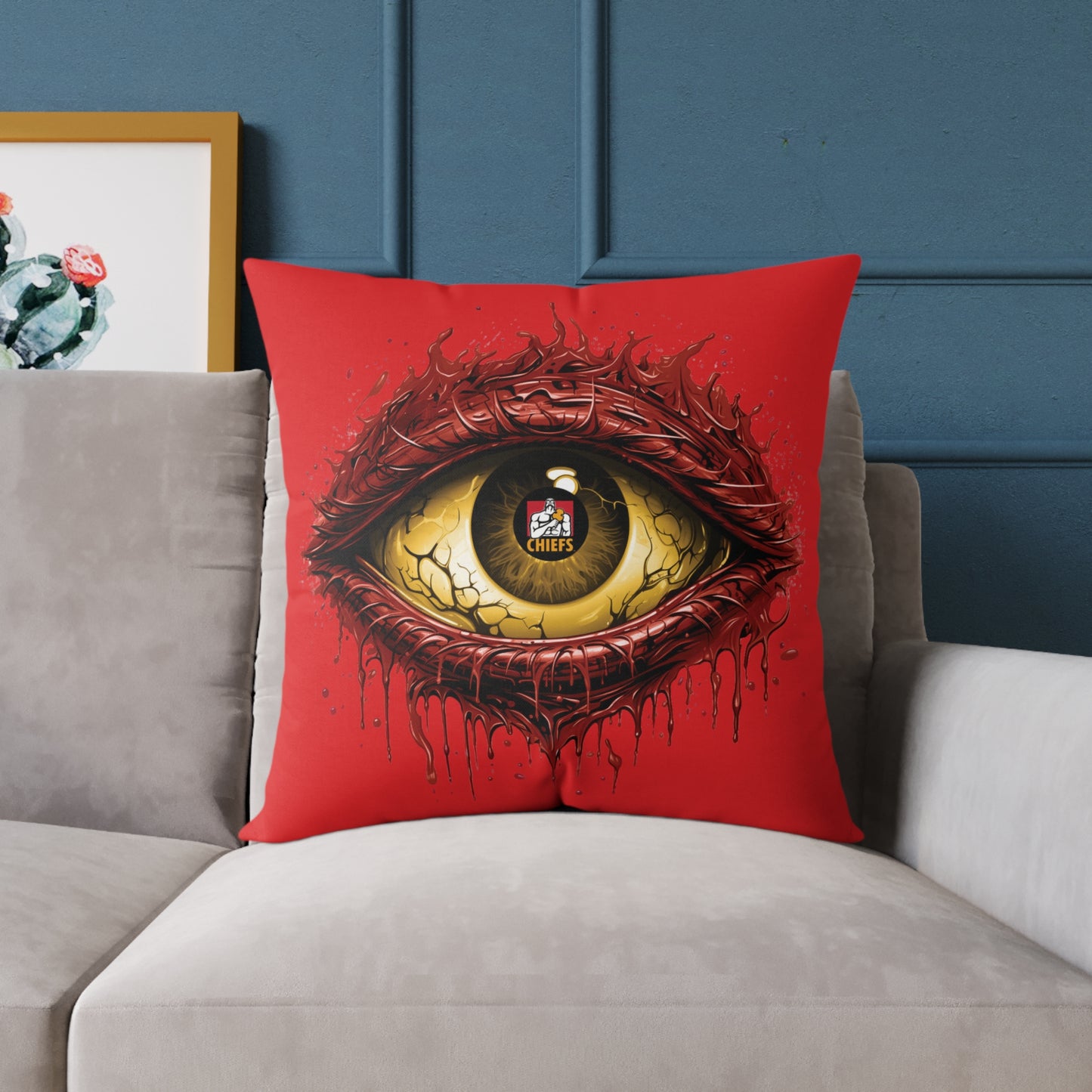 Square Poly Canvas Pillow - red