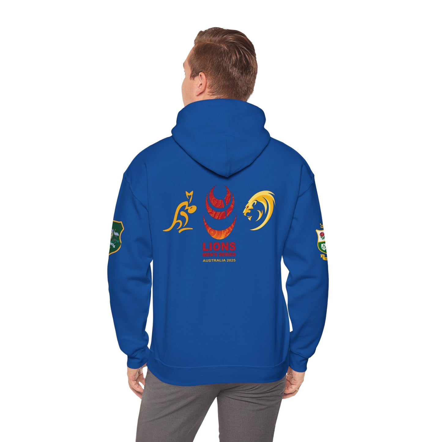 Sports-Inspired Unisex Heavy Blend™ Hooded Sweatshirt - 2025 Lions in Australia Rugby Tour Design