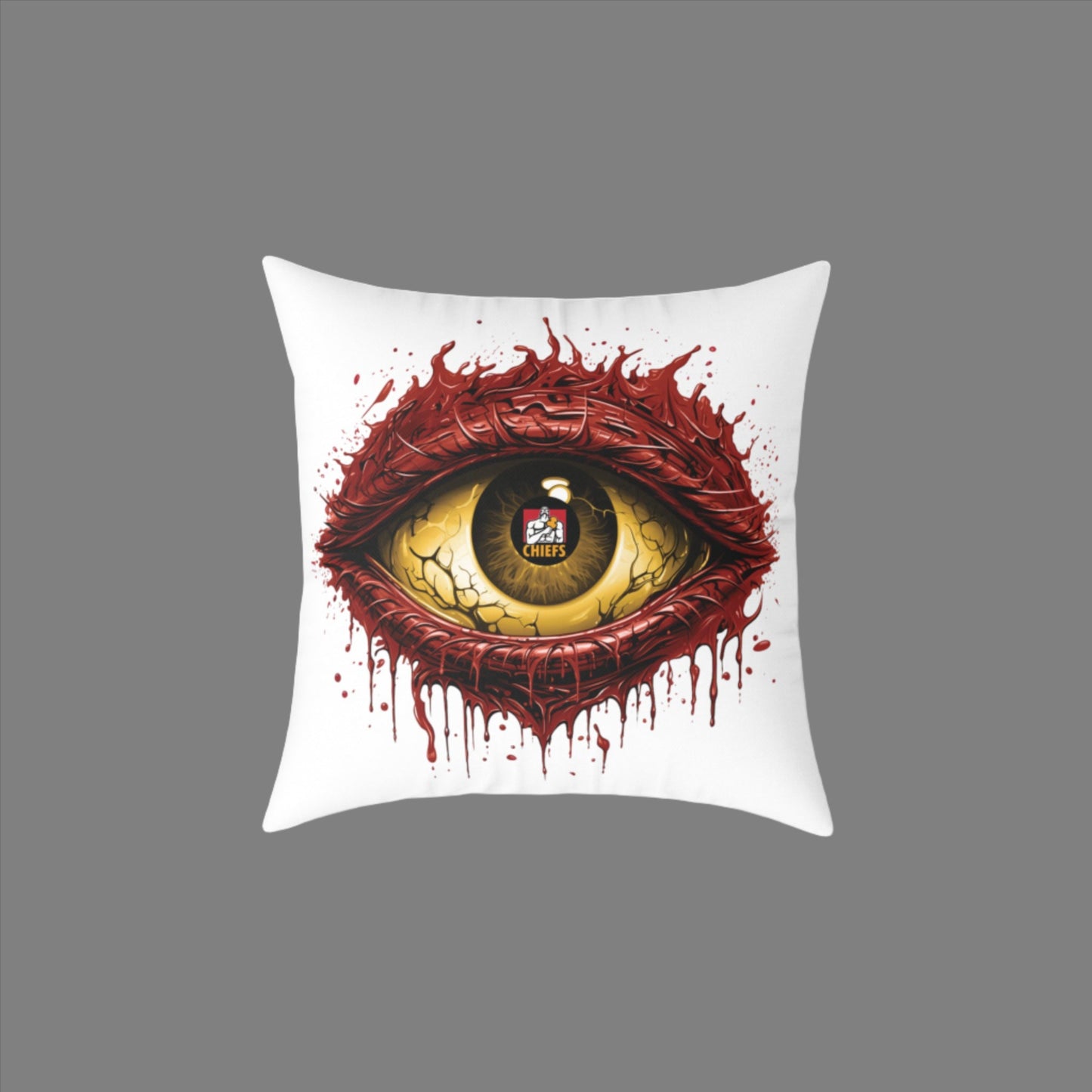 Square Poly Canvas Pillow - white