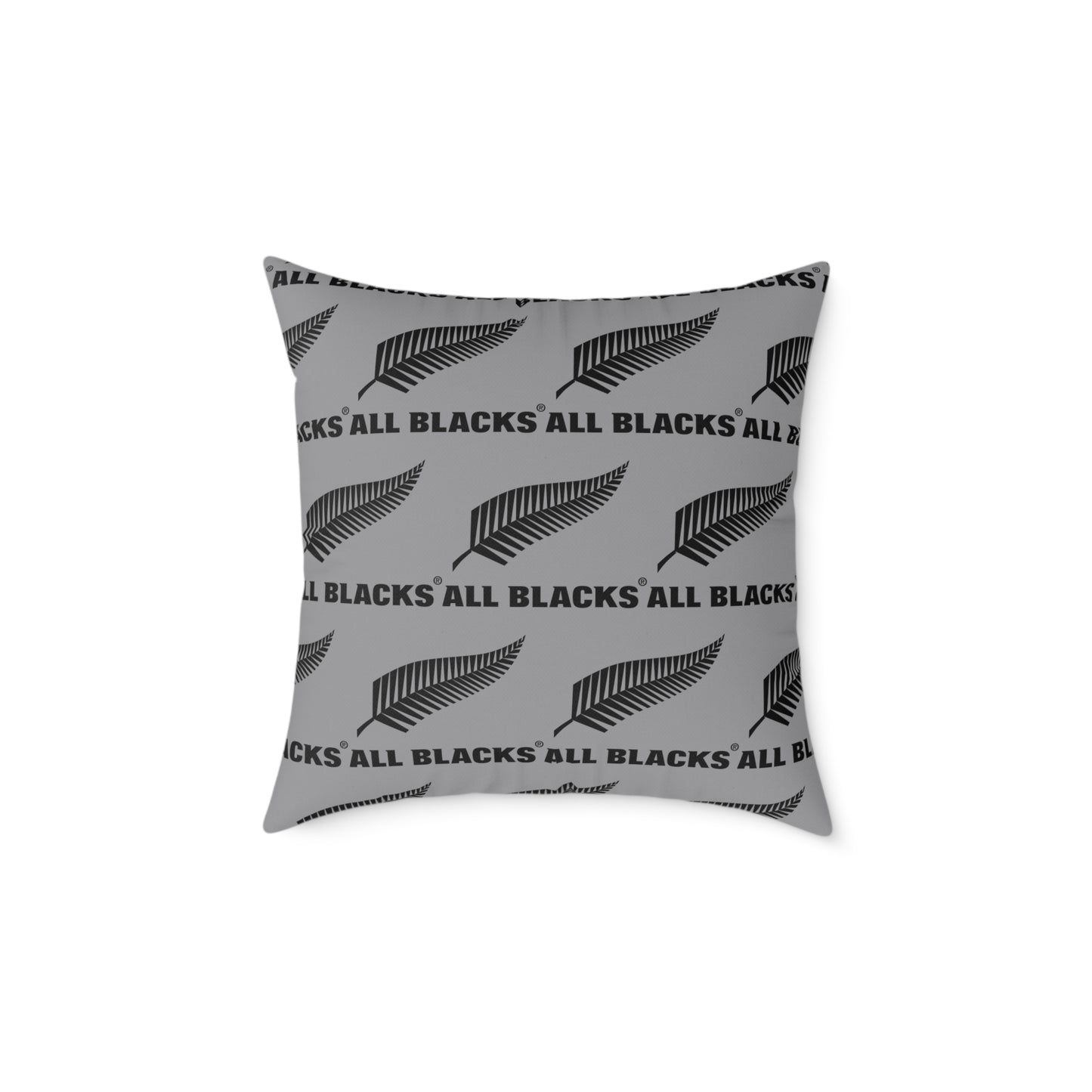 All Blacks Grey Square Poly Canvas Pillow