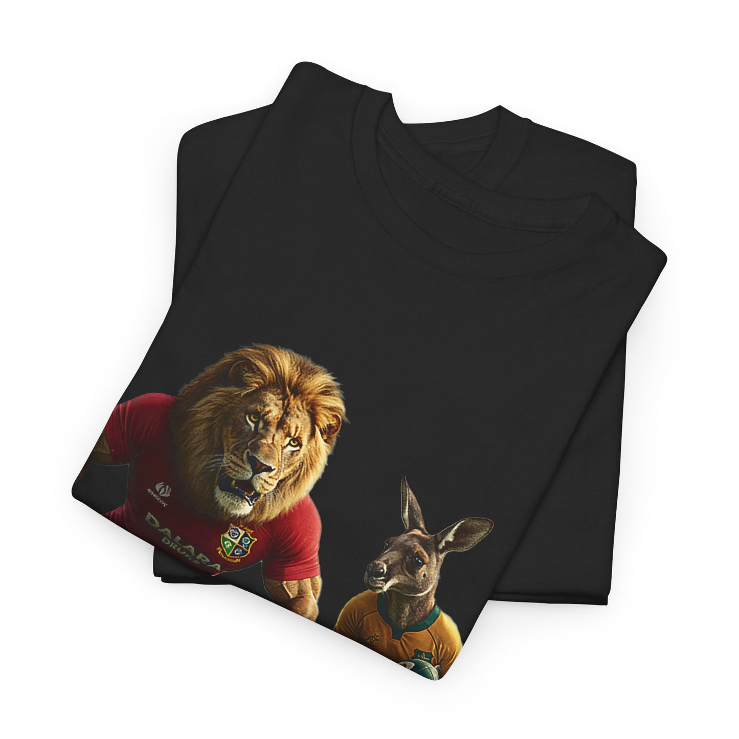 Sport-Inspired Unisex Heavy Cotton Tee with Lions Rugby Tour 2025 - Lion & Roo Design (UK Distributor)